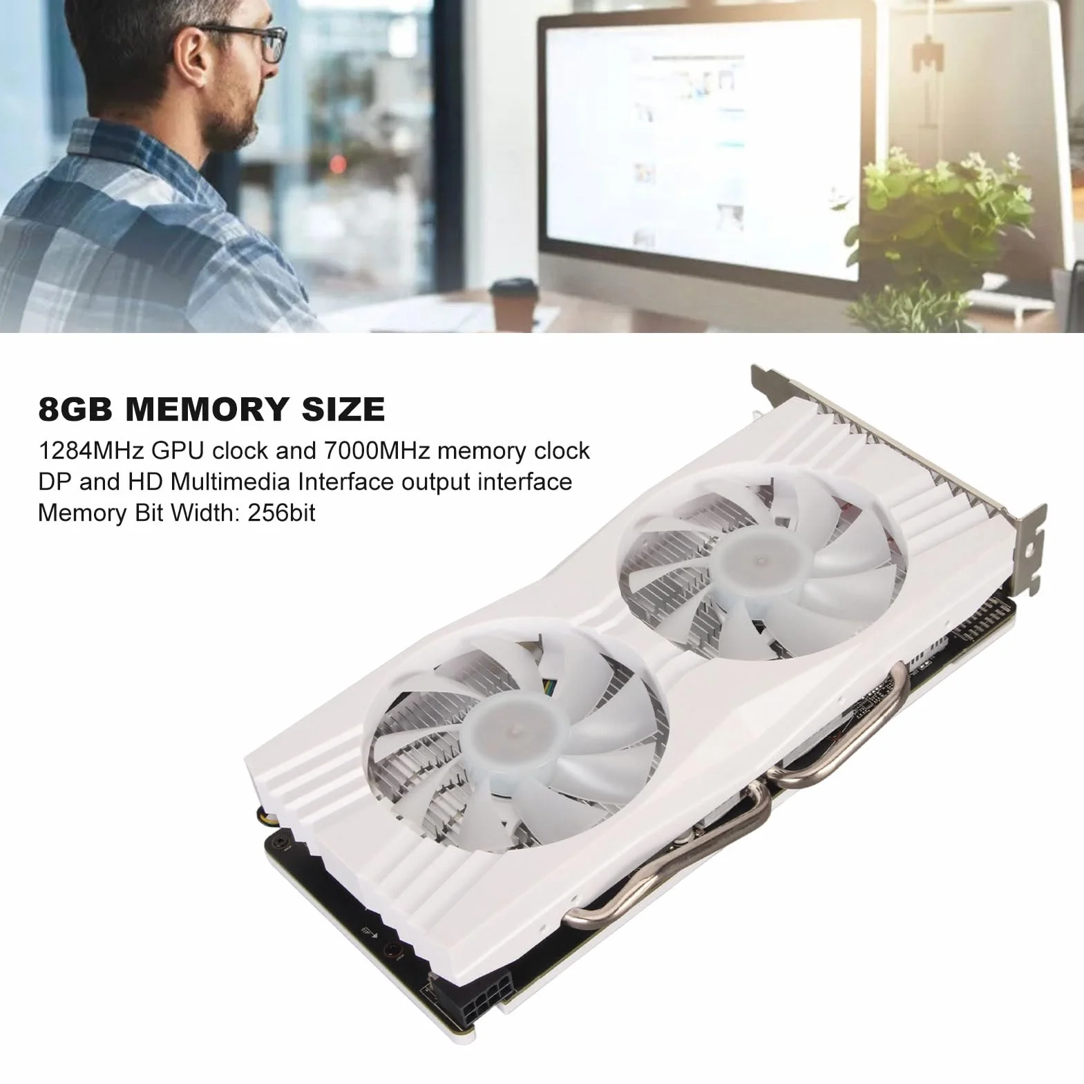 Dual Radeon RX580 8G GDDR6 gamingowa karta graficzna 256 bitów, 1284 MHz, GPU PCI Express 3,0 x 16, do gier komputerowych z 3 x DP,​ 1 x interfejs multimedialny HD