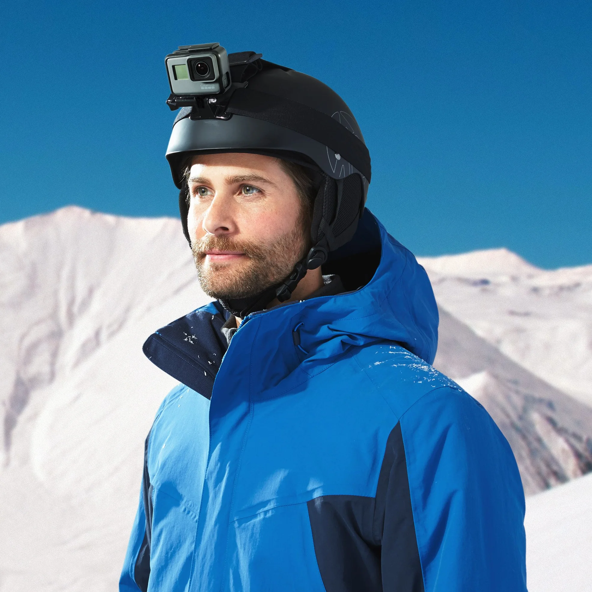 Amazon Basics Opaska na głowę z mocowaniem dla kamery GoPro, czarna
