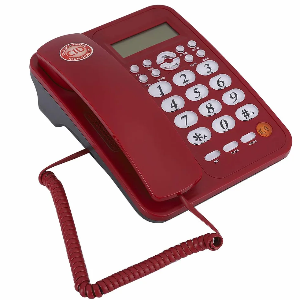 Telefon przewodowy, stacjonarny telefon stacjonarny, obsługa identyfikacji dzwoniącego, montaż naścienny, funkcja podwójnego systemu FSK i DTMF dla biura/domu/firmy