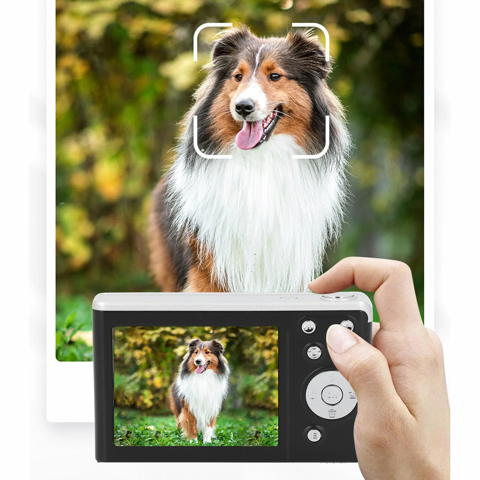 Cyfrowy Aparat Fotograficzny 4K do Fotografii, Aparat do Vlogowania z 16-krotnym Zoomem, Kompaktowa Podróżna Kamera Wideo 50 MP z Autofokusem i światłem Wypełniającym, dla (BLACK)