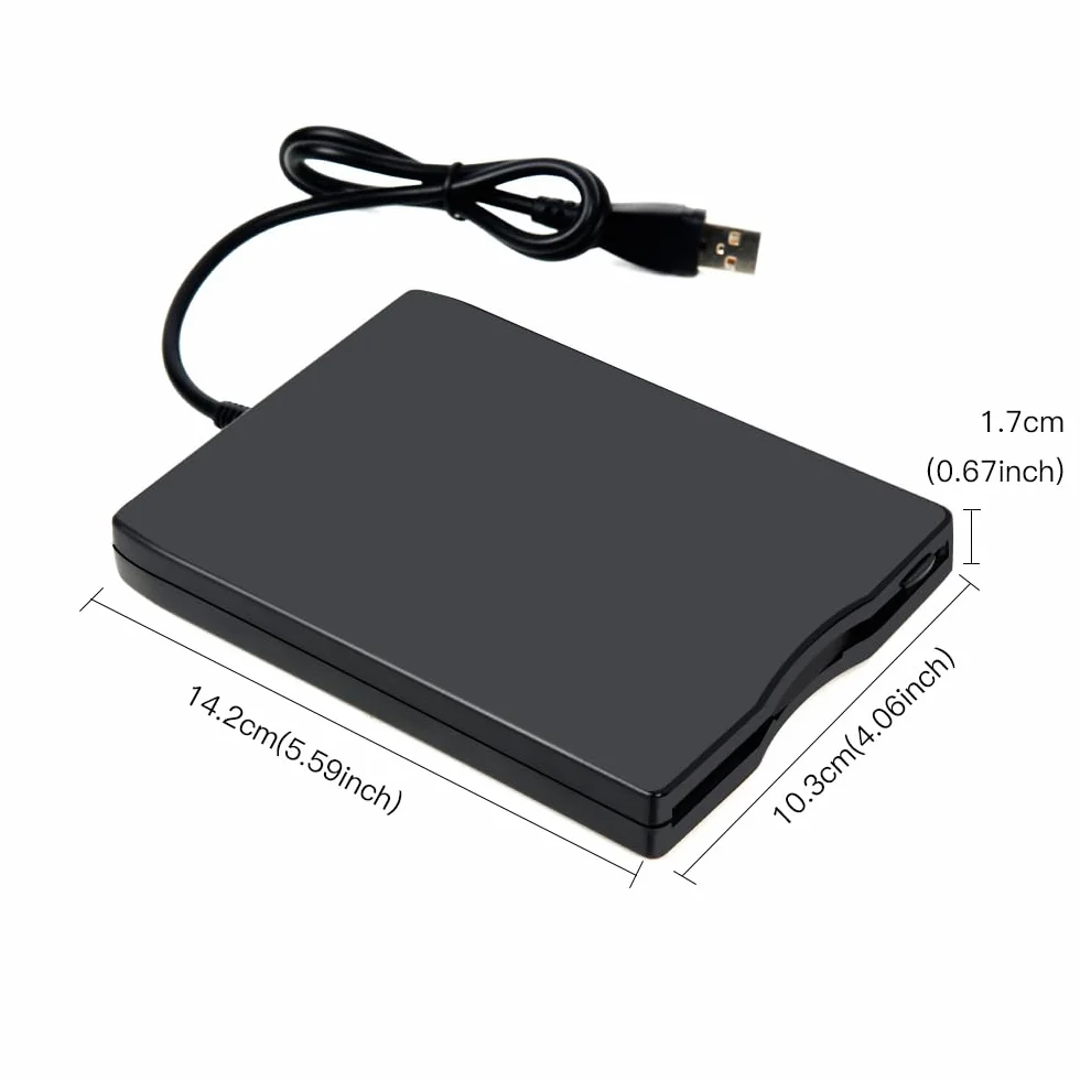 Przenośny zewnętrzny napęd dyskietek USB 3,5 cala FDD 1,44 MB do laptopów z systemem Windows 10/7/8/XP/Vista, Plug and Play, nie wymaga dodatkowego sterownika - czarny..