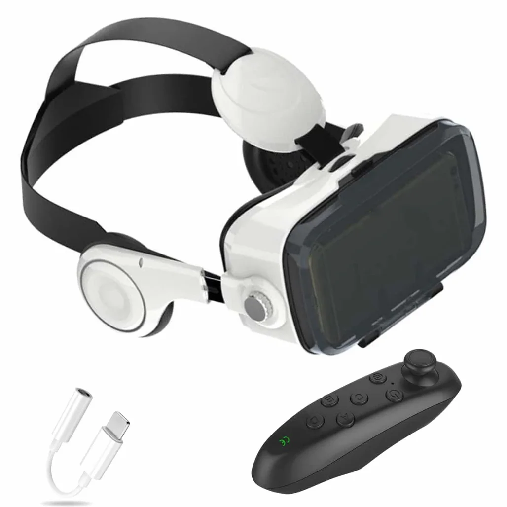 Okulary 3D, Virtual Reality, zestaw słuchawkowy, ochrona oczu, okulary VR do filmów 3D i gier, kontroler Bluetooth do iPhone 13 Pro Max/13 Pro/13/12/11, do Samsung Galaxy S21, Huawei, X. iaomi-Seria nie