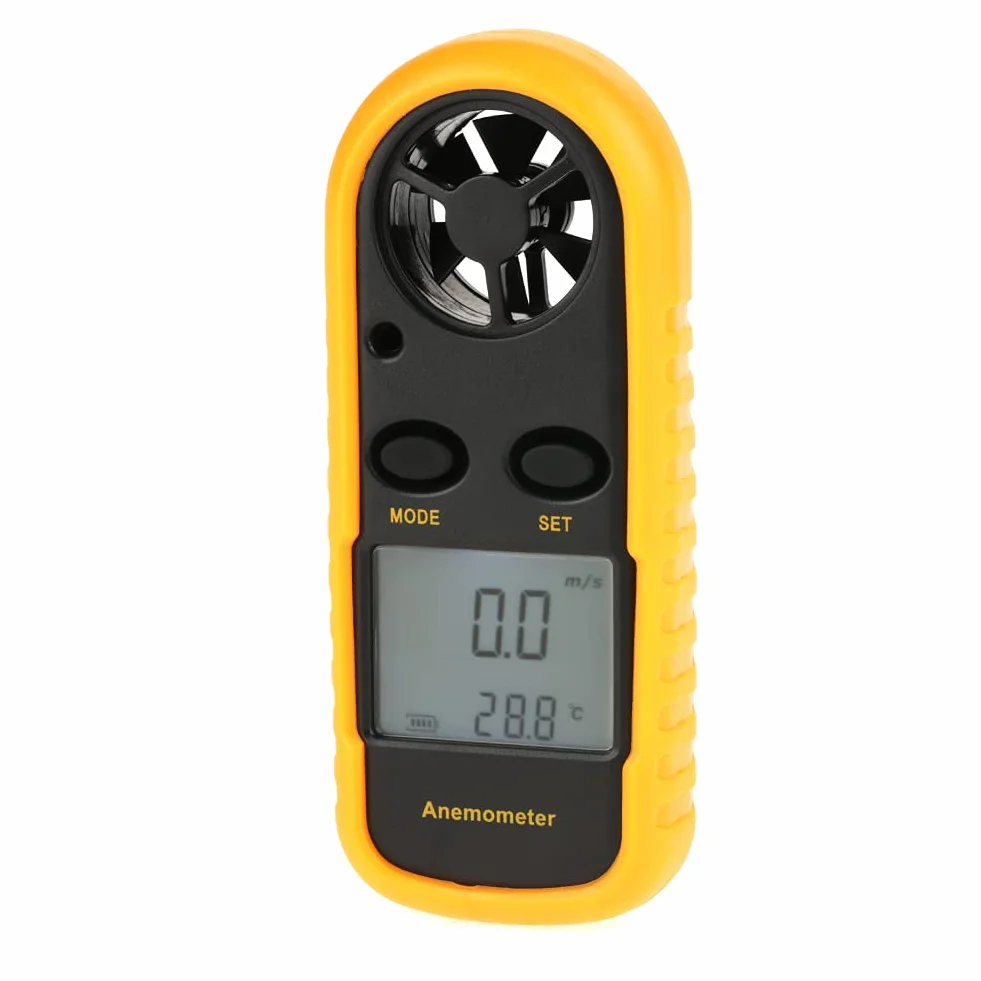 Cyfrowy Anemometr Przenośny Miernik Prędkości Wiatru Termometr Instrument Pogodowy