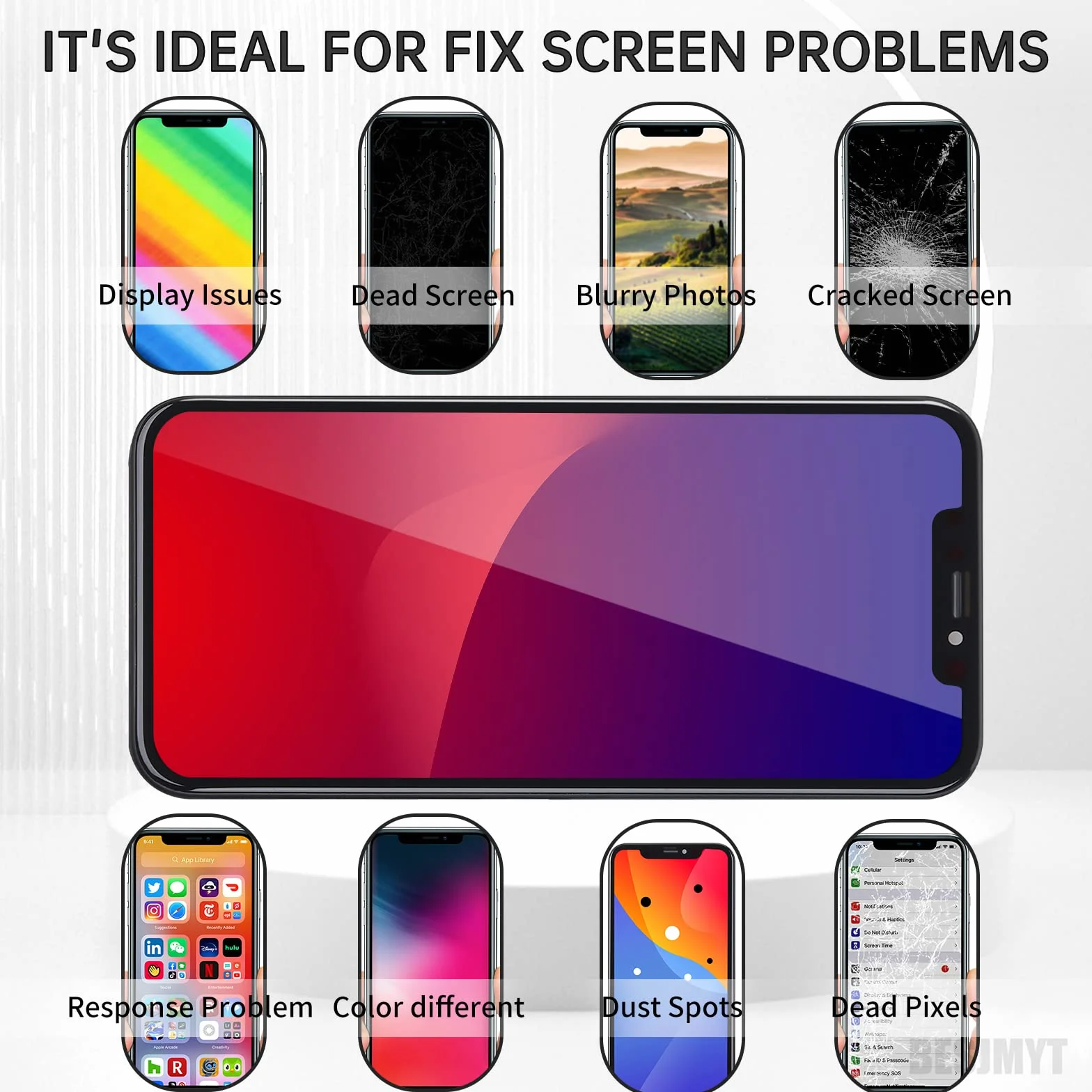 do iPhone'a 11 Pro zamiennik ekranu 5,8 cala z czujnikiem zbliżeniowym głośnika usznego, 11pro 3D dotykowy wyświetlacz LCD pełny montaż Digitizer narzędzia do naprawy ze szklanymi przednimi słuchawkami, zestaw naprawczy A2160, A2217, A2215
