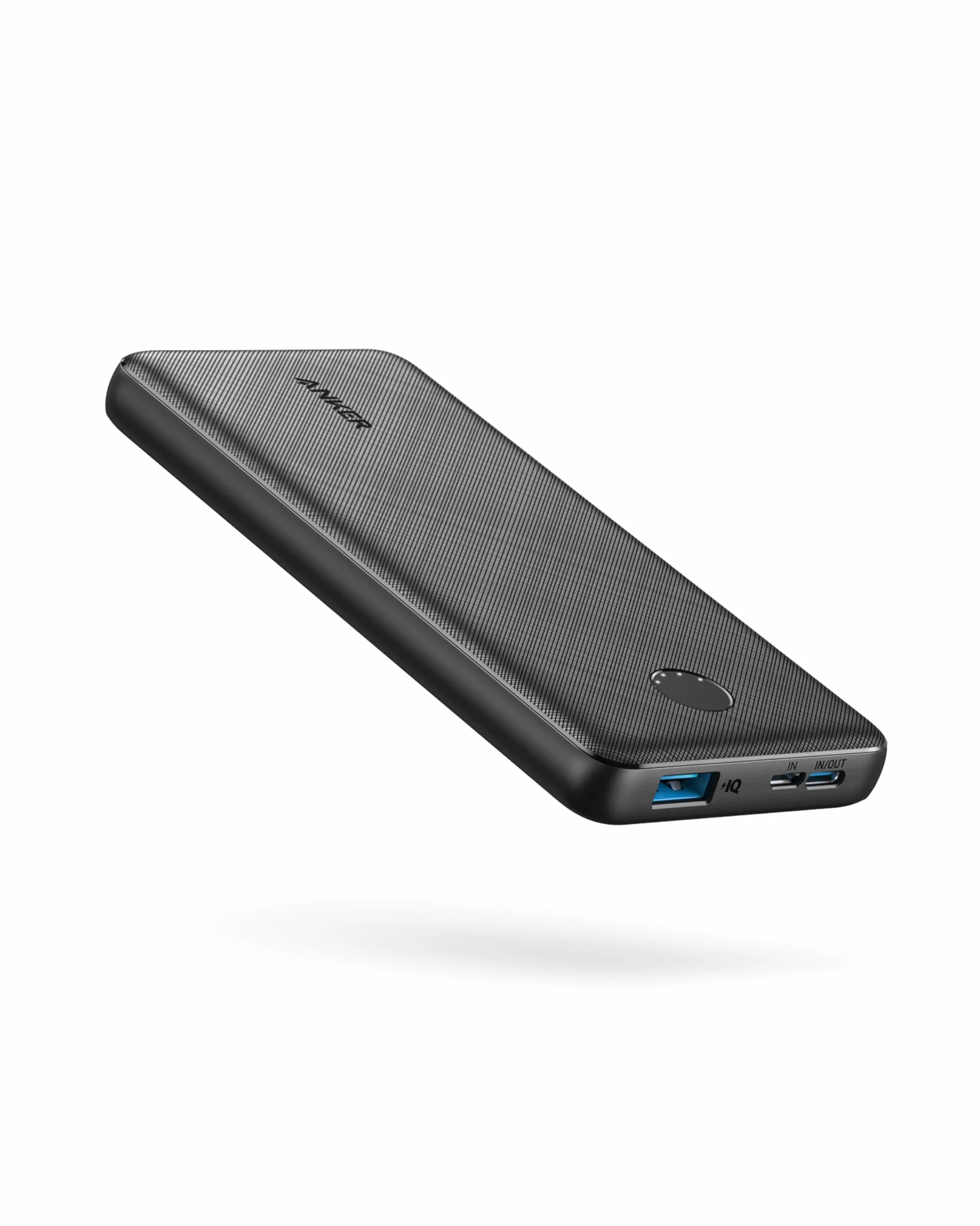 Anker Power Bank (PowerCore 10K), kompaktowy akumulator o pojemności 10 000 mAh z technologią ładowania PowerlQ i portem USB-C do iPhone'a, iPada, Samsunga Galaxy, Pixela i innych urządzeń (Czarny)