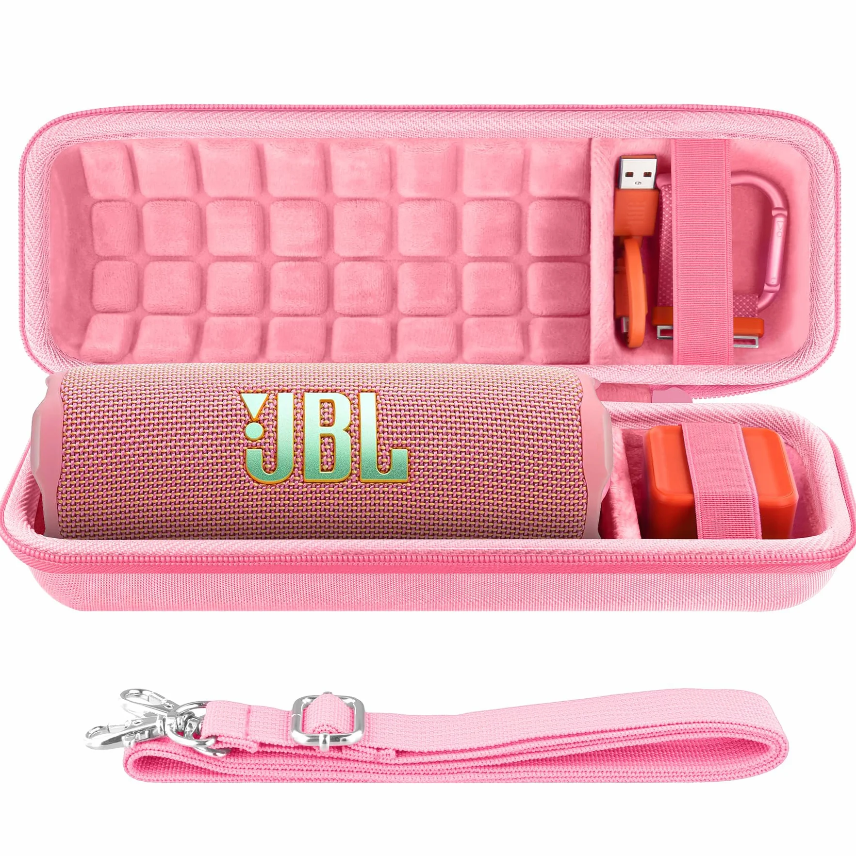 co2CREA Twardy futerał podróżny dla JBL Flip 6 / JBL Flip 5 Przenośny głośnik Bluetooth (tylko pudełko) (Flip 6/5 etui, różowy)