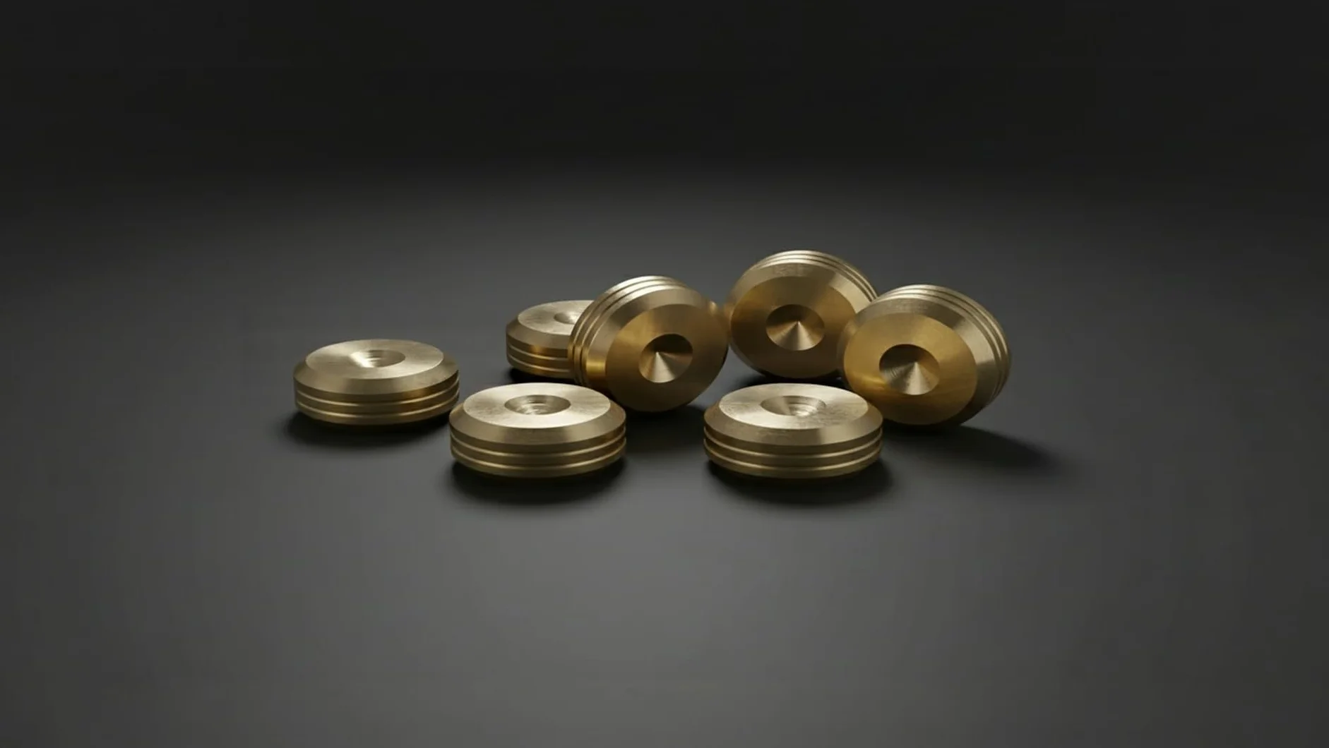 Podkładki Pod Kolce Głośnikowe Średnica 20mm L-8mm Mosiądz 8 sztuk