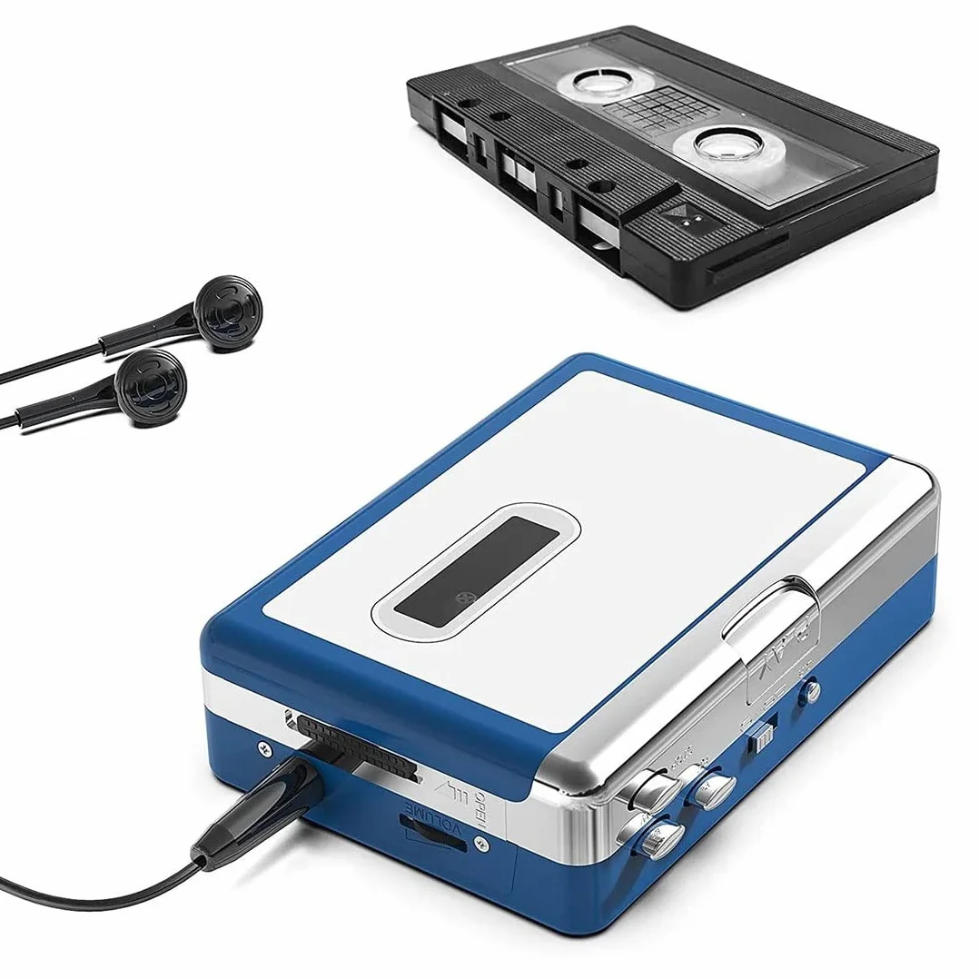 Odtwarzacz kasetowy Bluetooth – przenośny odtwarzacz Walkman w stylu retro do strumieniowego przesyłania muzyki z taśm do słuchawek lub głośników Bluetooth, bez potrzeby przewodów