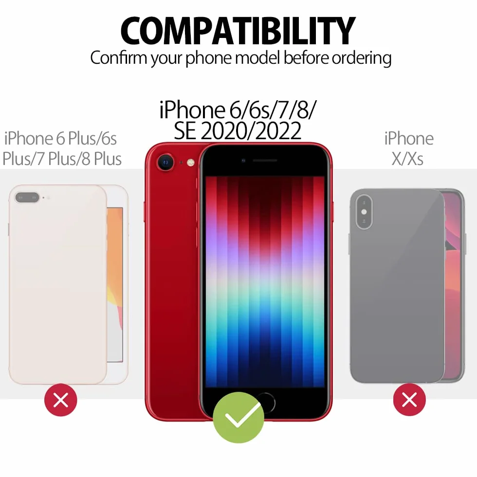 MyGadget etui z paskiem do telefonu dla Apple iPhone 6 6s 7 8 SE 2020 2022 TPU ciemnoniebieski