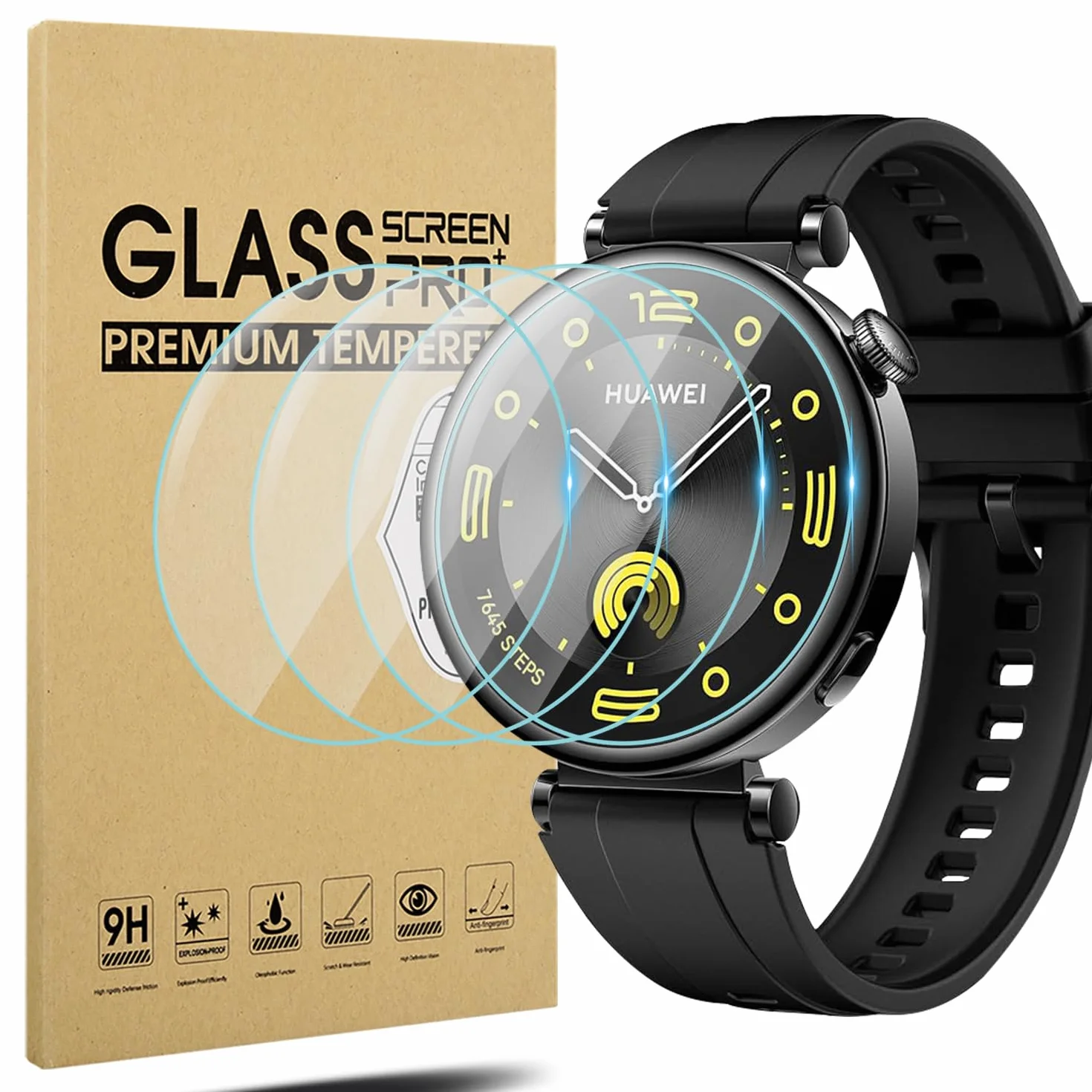 Diruite 4 Sztuki Ochraniacz Ekranu do Huawei Watch GT 4 41mm,HD Szkło Hartowane Folia Ochronna do Huawei Watch GT 4 41mm Smartwatch[Anti-Scratch]