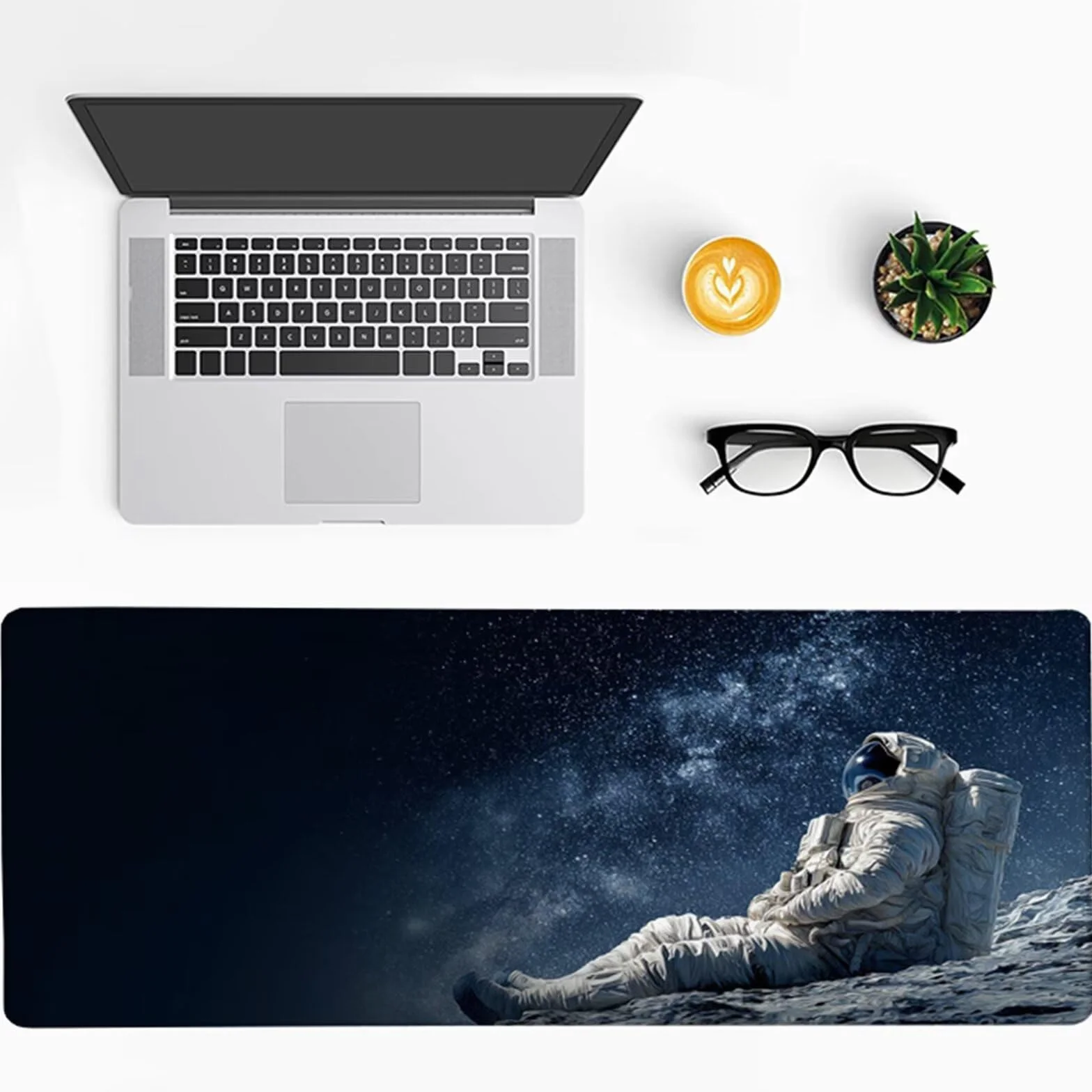 Podkładka pod mysz XXL astronauta, gwiaździste niebo podkładka na biurko 1000 x 500 x 3 mm, podkładka pod mysz do gier z gumową podstawą, poprawia dokładność i szybkość, duża podkładka na biurko, K