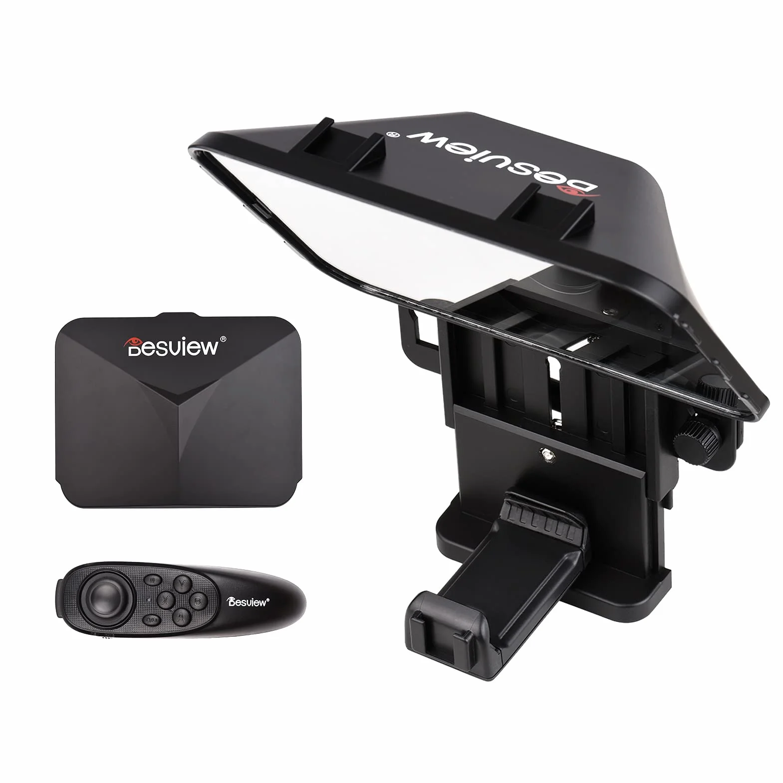 Bestview T3 ulepszony teleprompter do smartfonów/tabletów/lustrzanek cyfrowych z obiektywem zdalnego sterowania, pierścień adaptera, obsługuje ultraszerokokątny obiektyw do strumieniowania na żywo na scenie