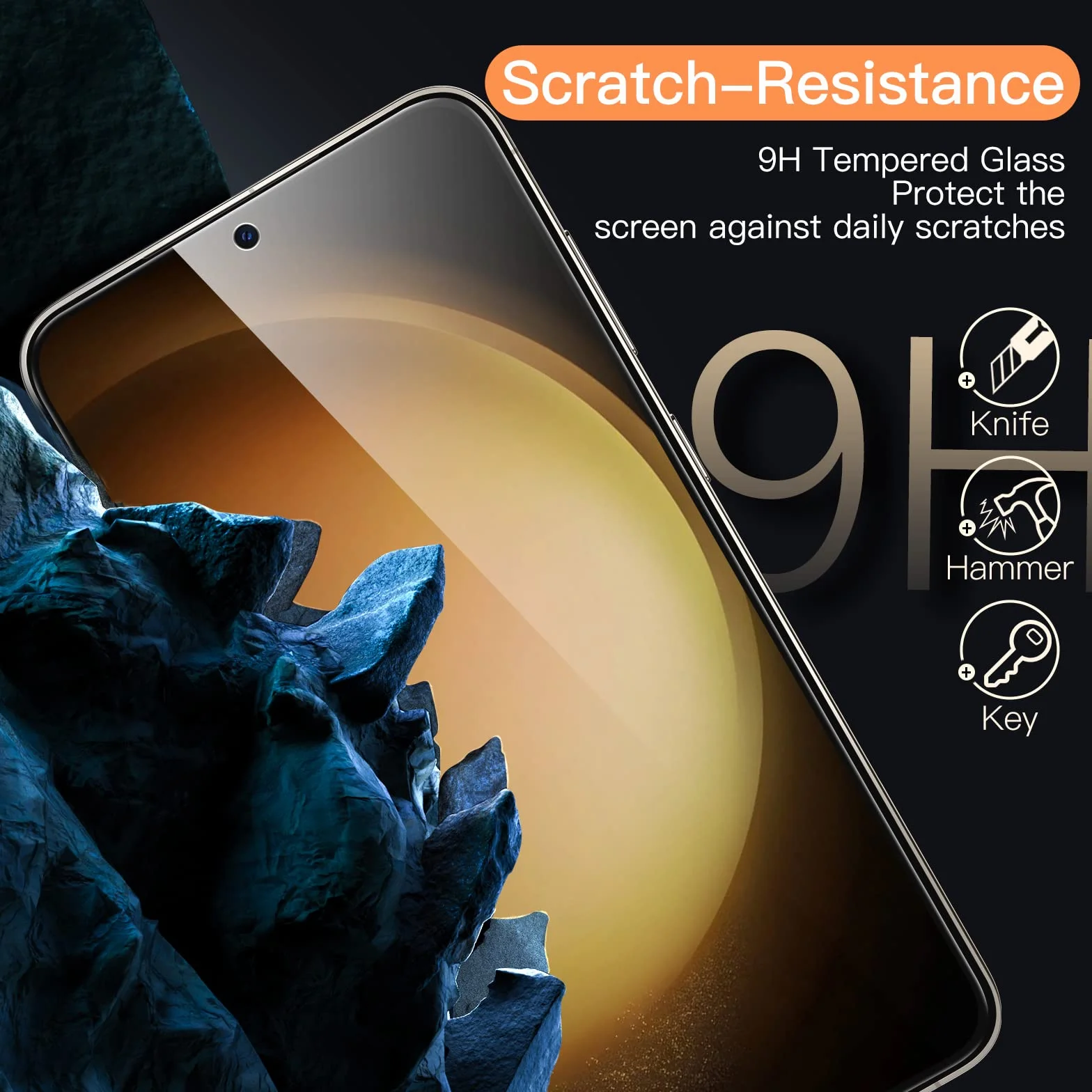 JETech Ochraniacz Ekranu dla Samsung Galaxy S23 5G 6,1 Cala, Screen Protector Szkło Hartowane Film Folia, Odciski Palców ID Kompatybilny, HD Przezroczyste, 3 Sztuki