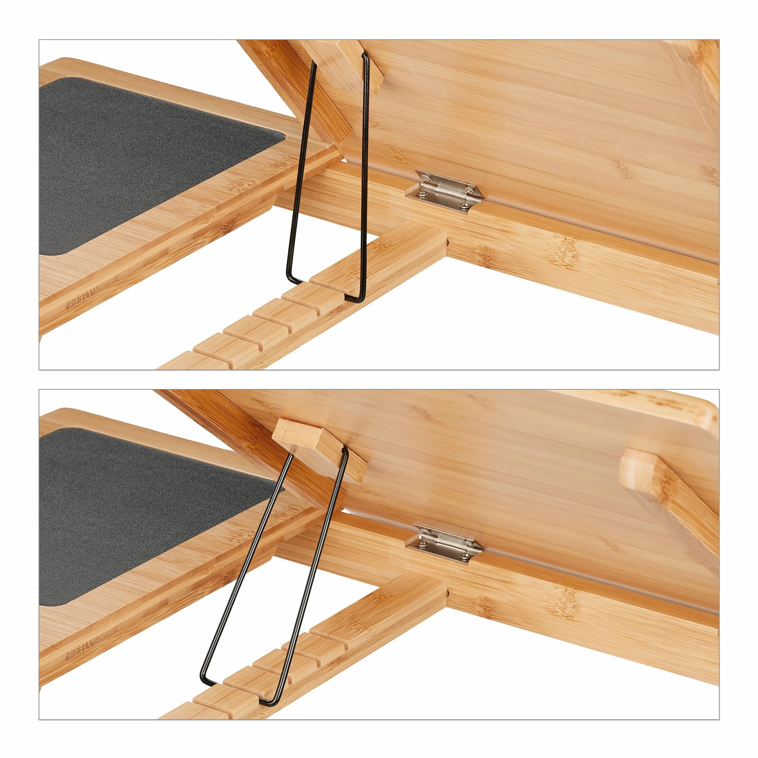 Relaxdays Stolik pod laptopa do łóżka i kanapy, składany stolik do łóżka, (wys. x szer. x gł.): 17,5 x 62 x 34 cm, bambus, szuflada i podkładka pod mysz, kolor naturalny