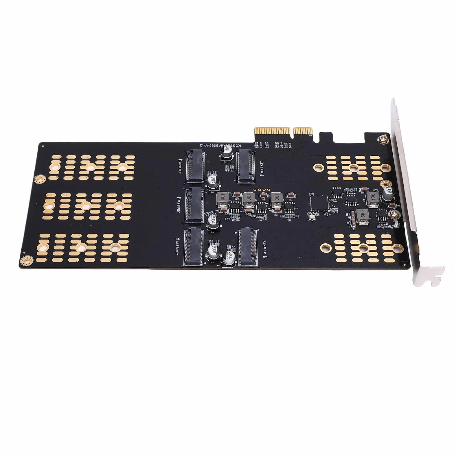 Aramox Adapter M.2 PCIe na M.2 SSD PCB Metalowa Karta rozszerzeń PCIe 5 Gniazd na Dyski SSD 2280 2260 2242 2230, Aktualizacja Pamięci X4 X8 X16 dla Użytkowników Komputerów Stacjonarnych