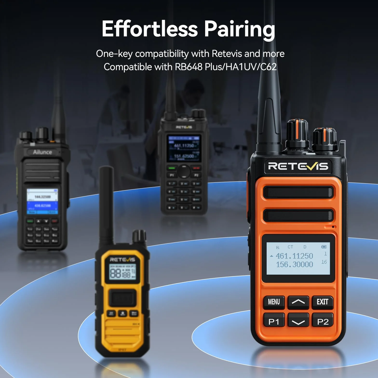 Retevis C66B Dual Band Ham Radio, szybkie ładowanie krótkofalówek o dużym zasięgu, redukcja szumów, alarm awaryjny, profesjonalne dwukierunkowe radia do restauracji, hoteli (pomarańczowe, 4 szt.)