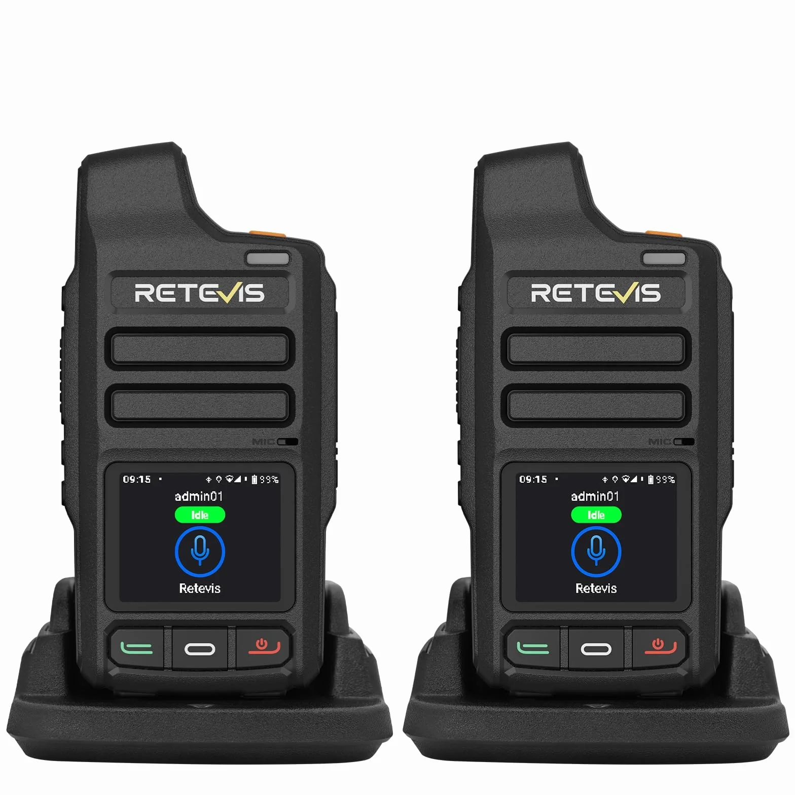 Retevis L71 Radiotelefon 4G, Radio Sieciowe Poc z Typu C, Obsługa Zello i Wi-Fi, 4000 mAh, Nieograniczona Komunikacja Radiowa dla Floty Logistycznej (2 Szt., Kolor Czarny)