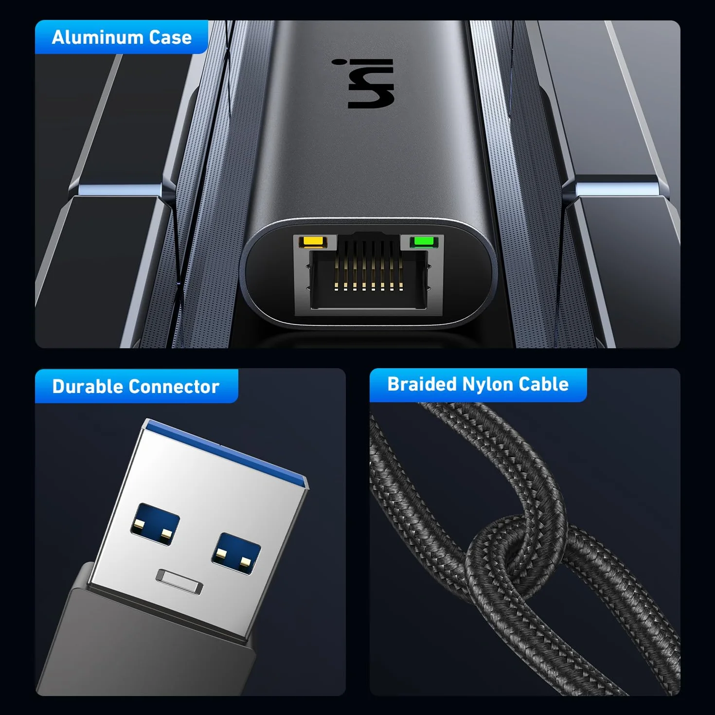 uni Adapter USB Ethernet 2,5 G, adapter Ultra Speed ​​USB 3.0 na RJ45, adapter sieciowy 2,5 Gigabit, sieć LAN 2,5 Gb/s Kompatybilny z iMac Pro, Dell XPS, Chromebook, laptopami, NAS itp.