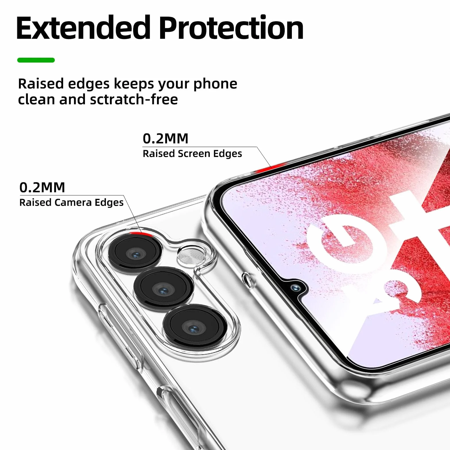 NEW'C Etui na Samsung Galaxy M34 5G - Ultra Przezroczysty Silikonowy Miękki Gel z TPU i 2 × Szkło Hartowane - Odporny na Rysy