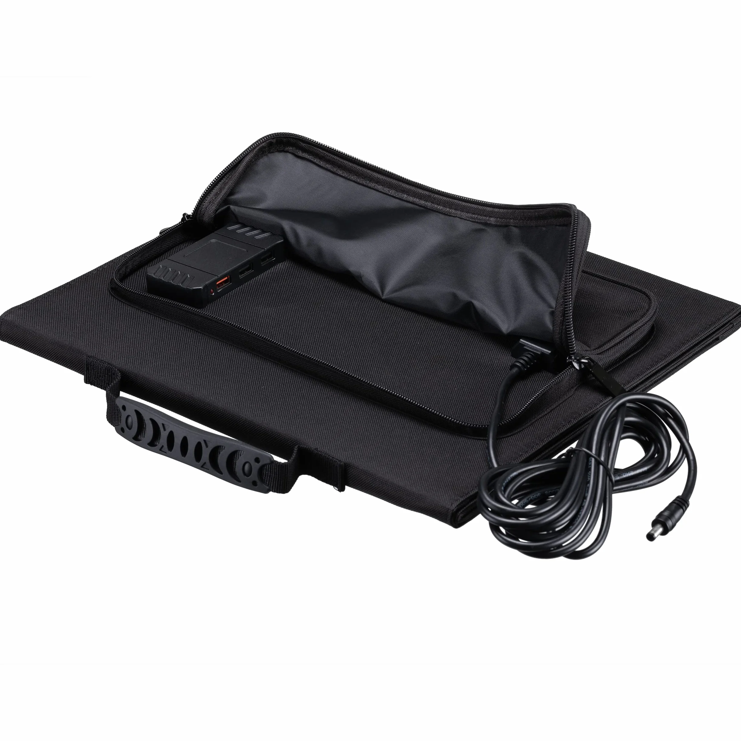 Bresser Ładowarka solarna 40 W z 1 portami DC i 3 portami USB-A wraz z gniazdem USB A z QC3.0 do szybkiego ładowania, panel słoneczny jako ładowarka do smartfonów, powerbanków itp. | 3 porty USB A z QC3.0, wyjście DC 18 V z adapterami, ogniwa monokrystali