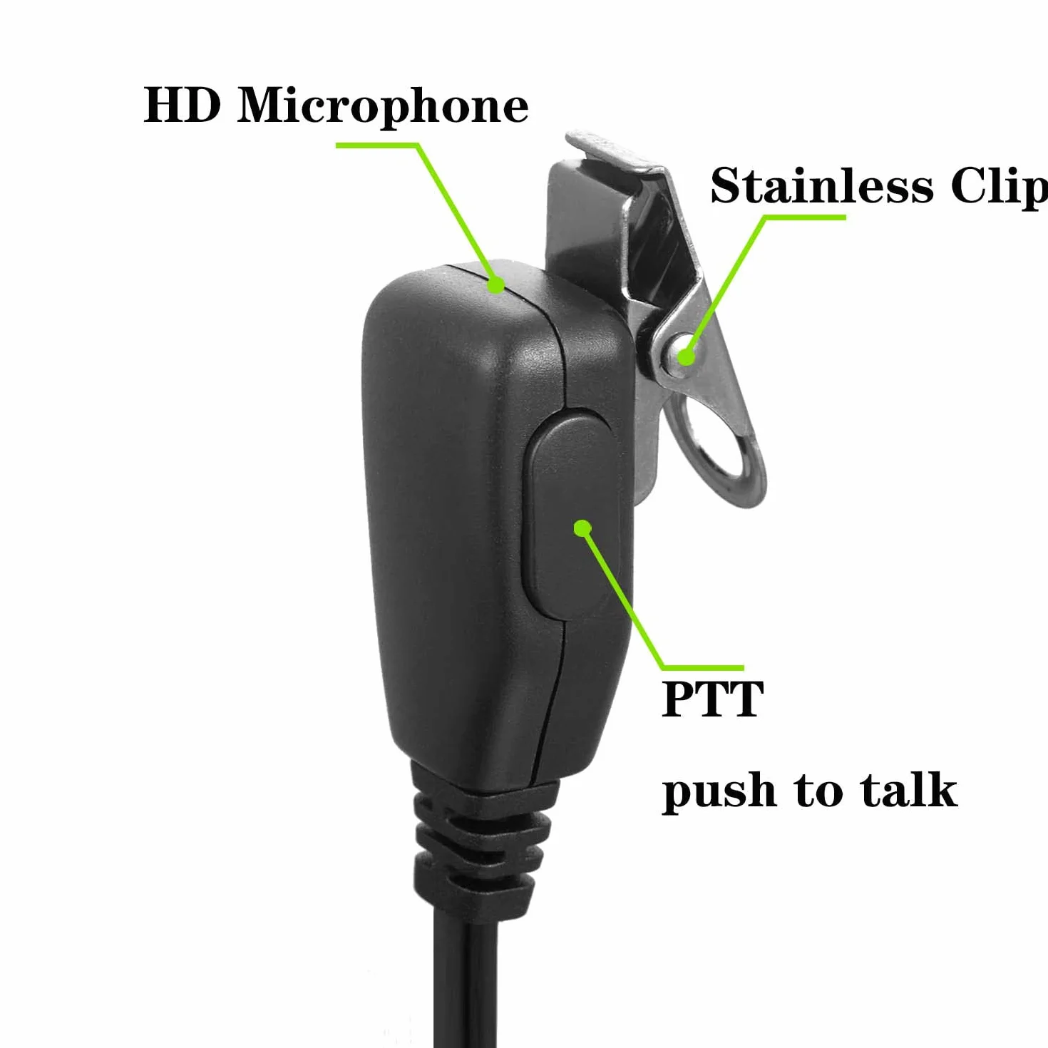 Kenwood słuchawki z mikrofonem Walkie Talkie zestaw słuchawkowy do Baofeng uv-5r uv-9r bf-88s bf-f8hp tk-2202 tk-2402 tk-3402 nx-200 nx-320 Icom radio z zaczepem na uszy w kształcie PU G i mikrofonem PTT, 10 sztuk