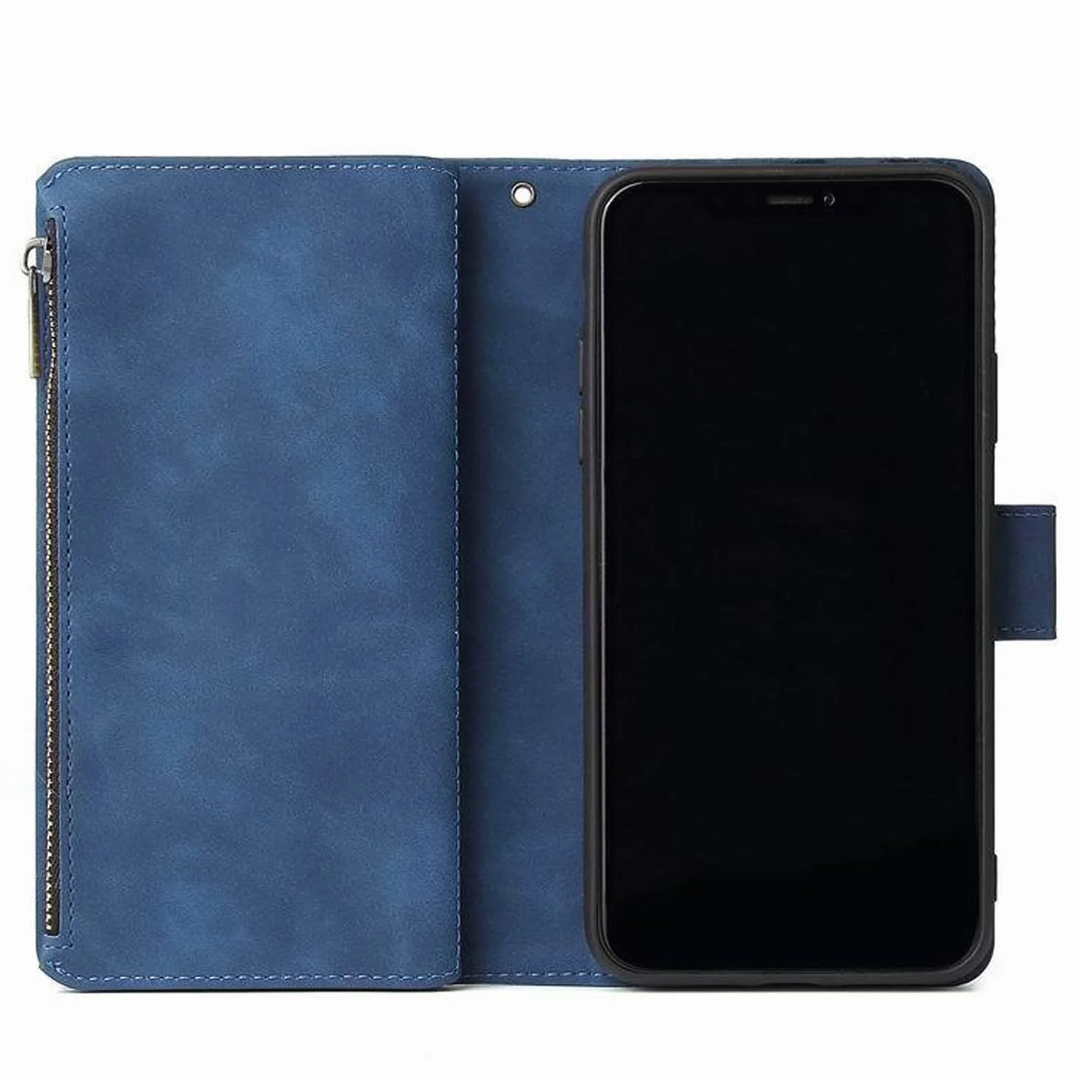 LTL Etui na telefon do iPhone 13 Mini/13/13 Pro/13 Pro Max, wysokiej jakości skórzane etui z klapką z przegródkami na karty etui na telefon magnetyczne zamknięcie, niebieskie, 13 Pro Max 6,7"