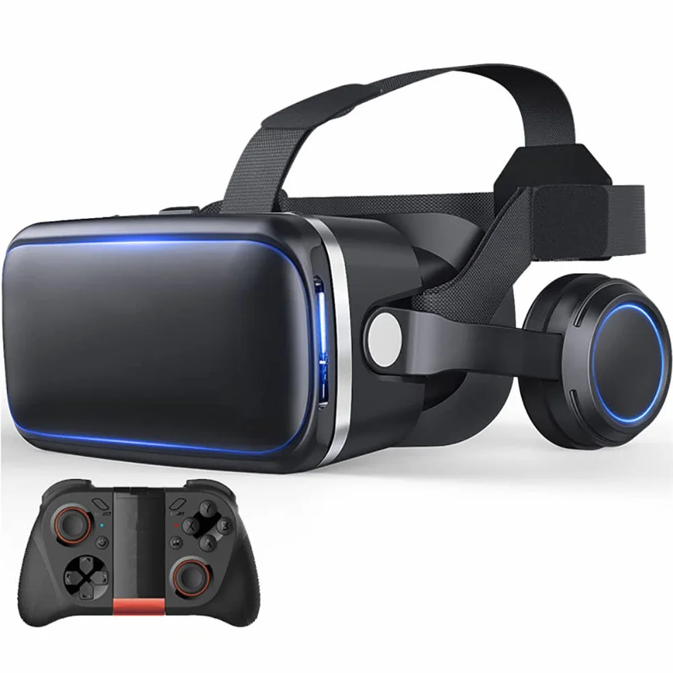 VR Goggles, Okulary 3D VR odpowiednie do telewizora, filmów i gier wideo, zestaw słuchawkowy VR z pilotem, kompatybilnym z telefonami komórkowymi 4,5-6.0 cal