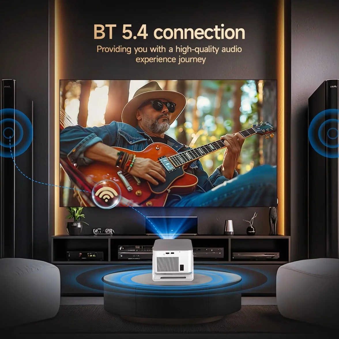 Projektor 900ANSI Android 14 z automatycznym ustawianiem ostrości, obsługa 8K Native 1080P, Wifi6, BT5.4, 16G, Allwinner H726 przenośny HY350Max