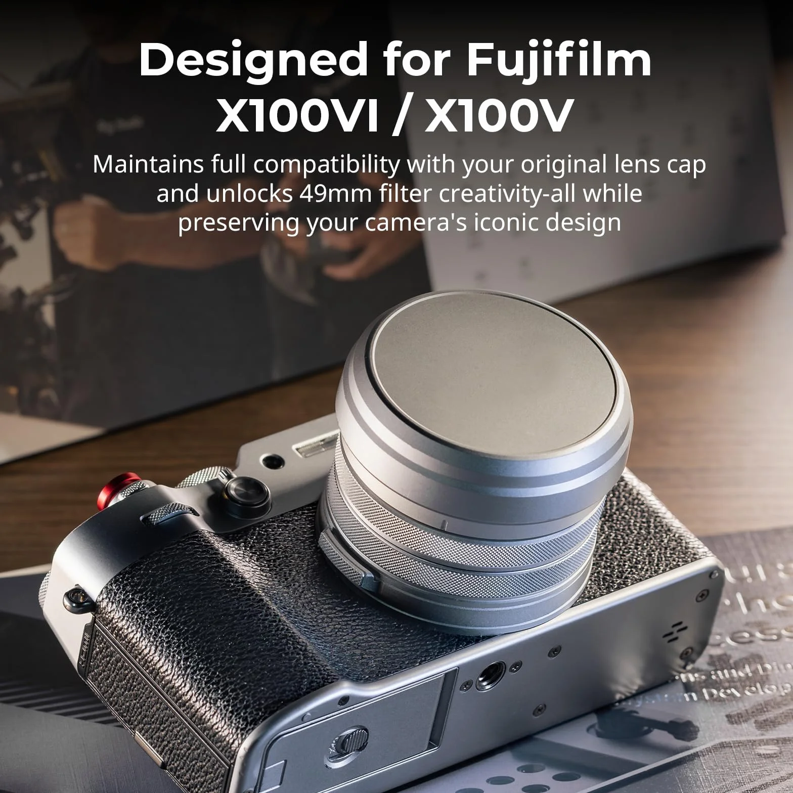 SMALLRIG Osłona Przeciwsłoneczna Obiektywu X100VI, Aparatu Do FUJIFILM X100VI/X100V, Stop Aluminium, Odporna Na Zarysowania, Kompatybilna Z Filtrami, Powłoka Antyodblaskowa, Srebrna - 5849