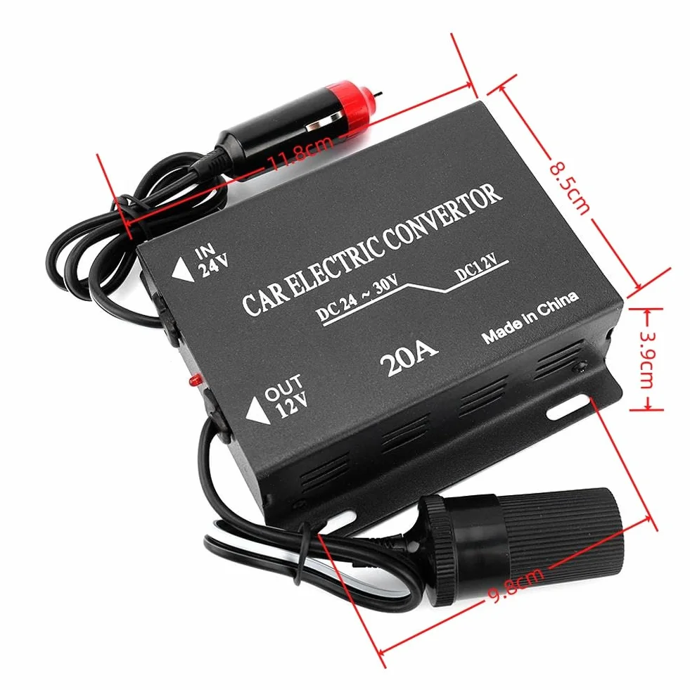 Konwerter zasilania TKSE 20A Auto Step Down Transformer 24V do 12V