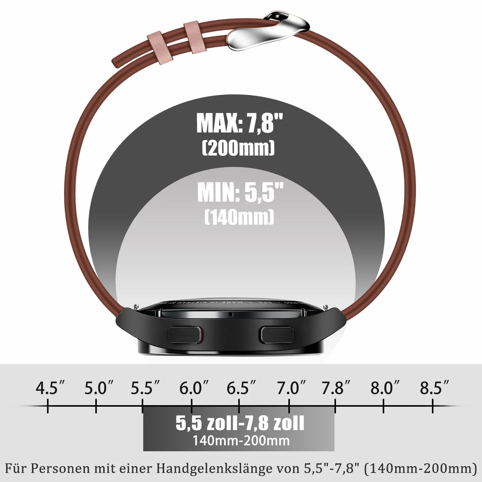 Vancle Pasek do zegarka 18 mm damski męski skórzany