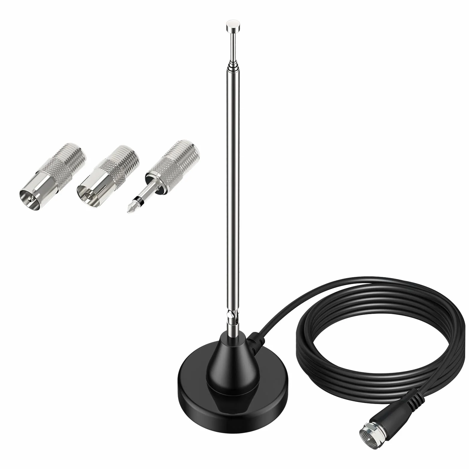 DAB UKW Radioantenne Cyfrowa antena teleskopowa do pomieszczeń DAB FM Radio Antena z magnetycznym podstawą 3 m kabel wydłużający dla stereoodbiornika radiowego Odbiornik AV