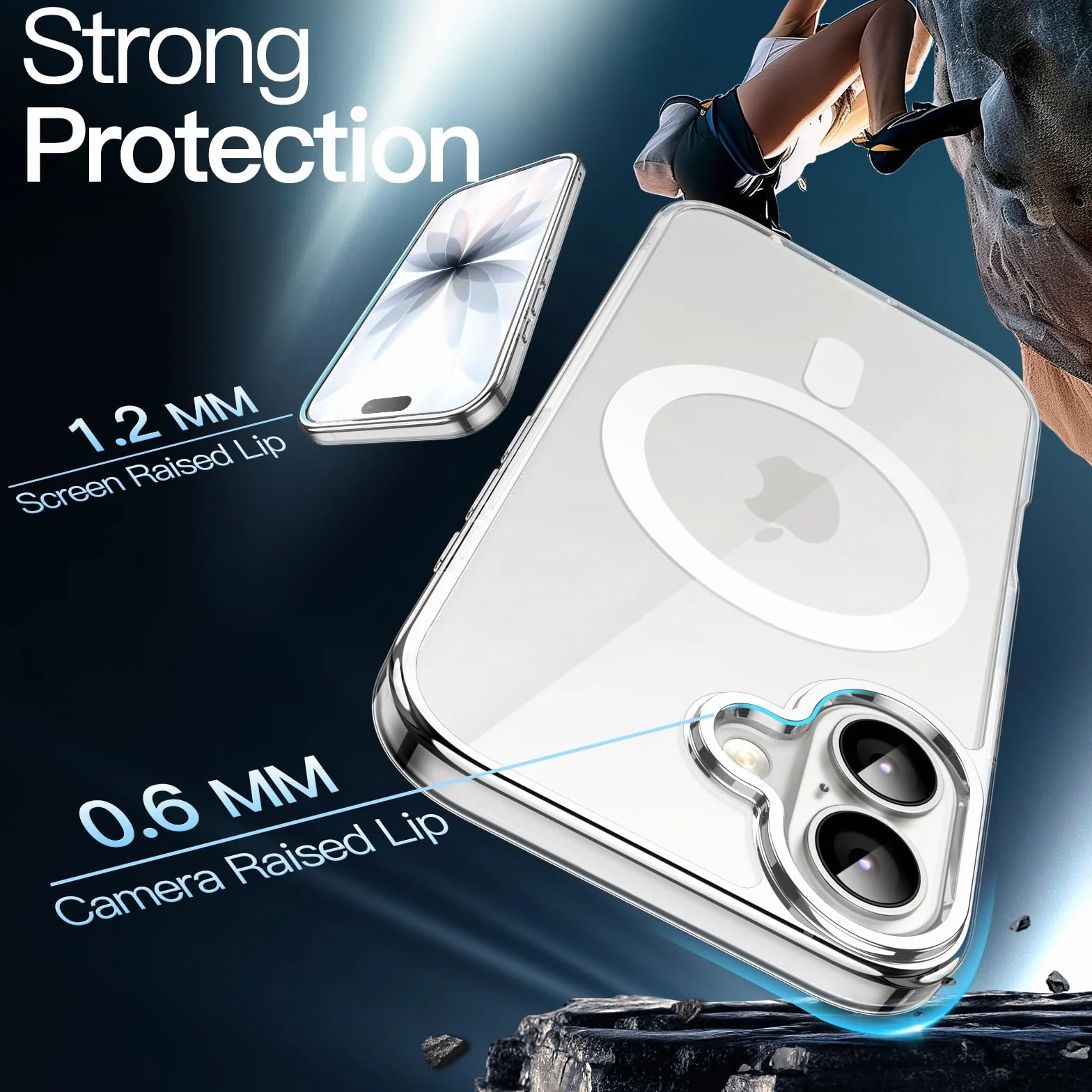 JETech Magnetyczne Etui dla iPhone 17 6,3 Cala Kompatybilne z MagSafe, Odporny na Wstrząsy Osłona Bumper Telefonu, Odporna na Zarysowania Przejaśniać Tył (Przezroczyste)