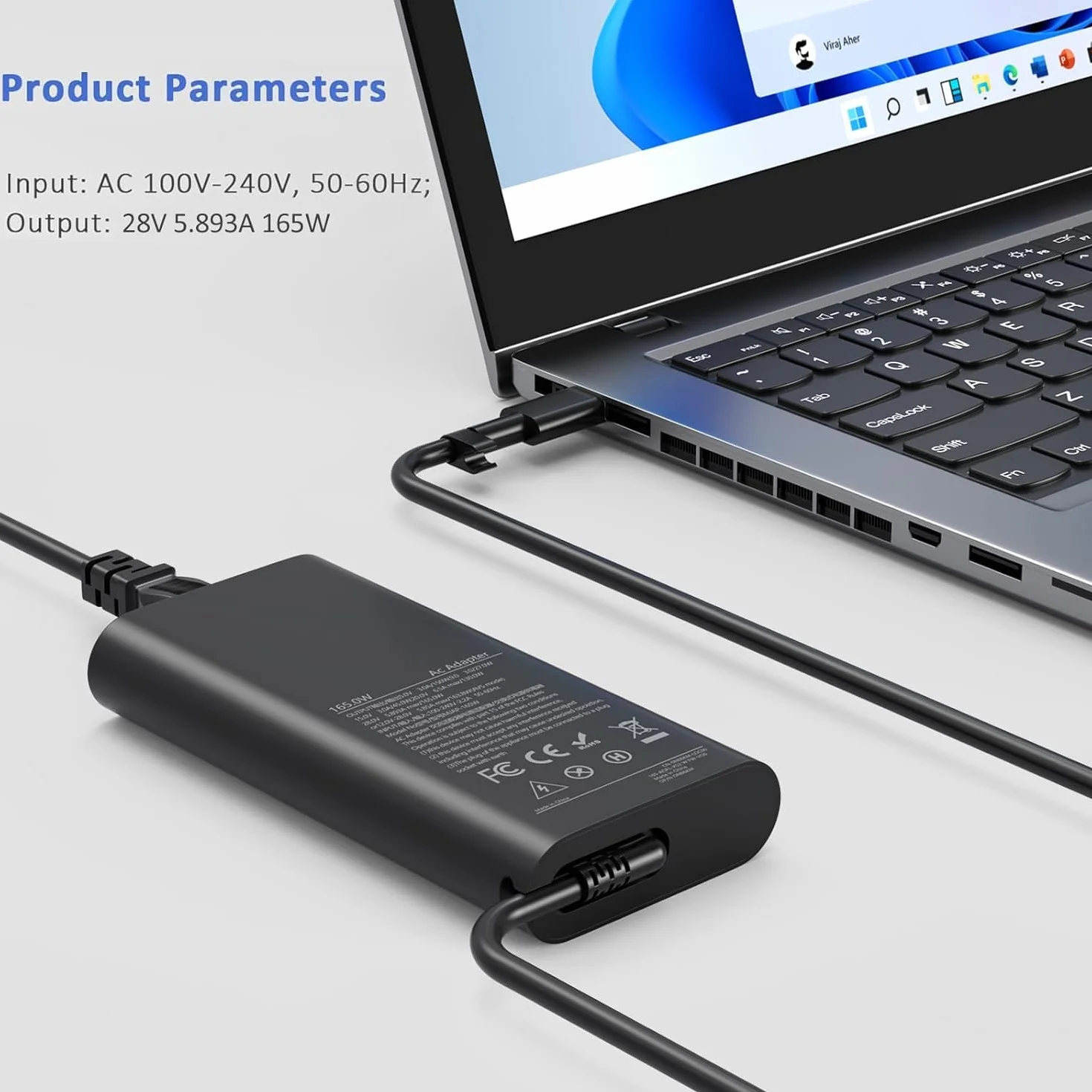 165W USBC ładowarka do Dell Precision 5690 5680 3581 3580 XPS 17 9720 9730 | Latitude 7640 7340 5540 5440 Inspiron-14 16 Plus 7640 7430 Pro Rugged Laptop DA165PM210 zasilacz sieciowy adapter