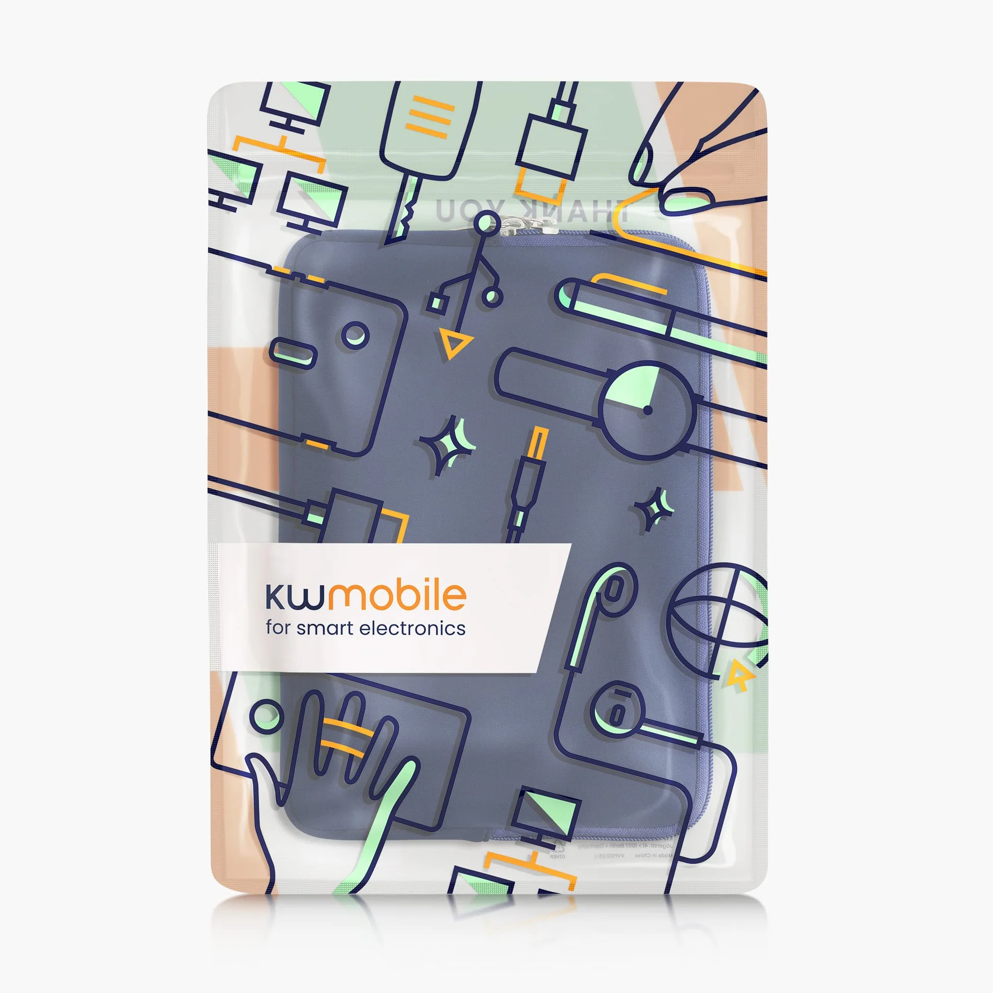 kwmobile Neoprenowe etui kompatybilne z tabletem 24.6 cm-27.9 cm, uniwersalne etui z zamkiem błyskawicznym, ciemnoniebieskie