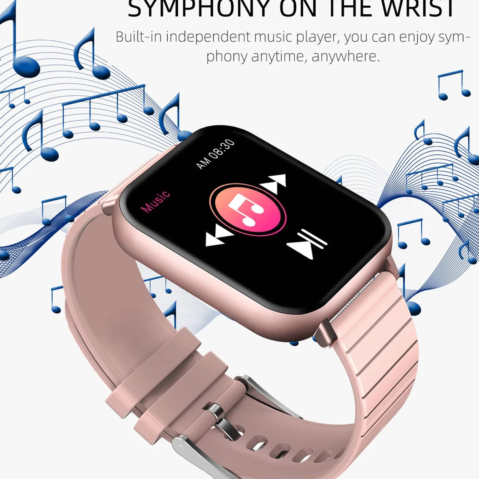 Inteligentny zegarek na telefony z systemem Android/iOS 1,54-calowy ekran dotykowy Fitness Tracker dla mężczyzn Kobiety Smartwatch z połączeniem Bluetooth/muzyką IP67 Wodoodporny zegarek fitness