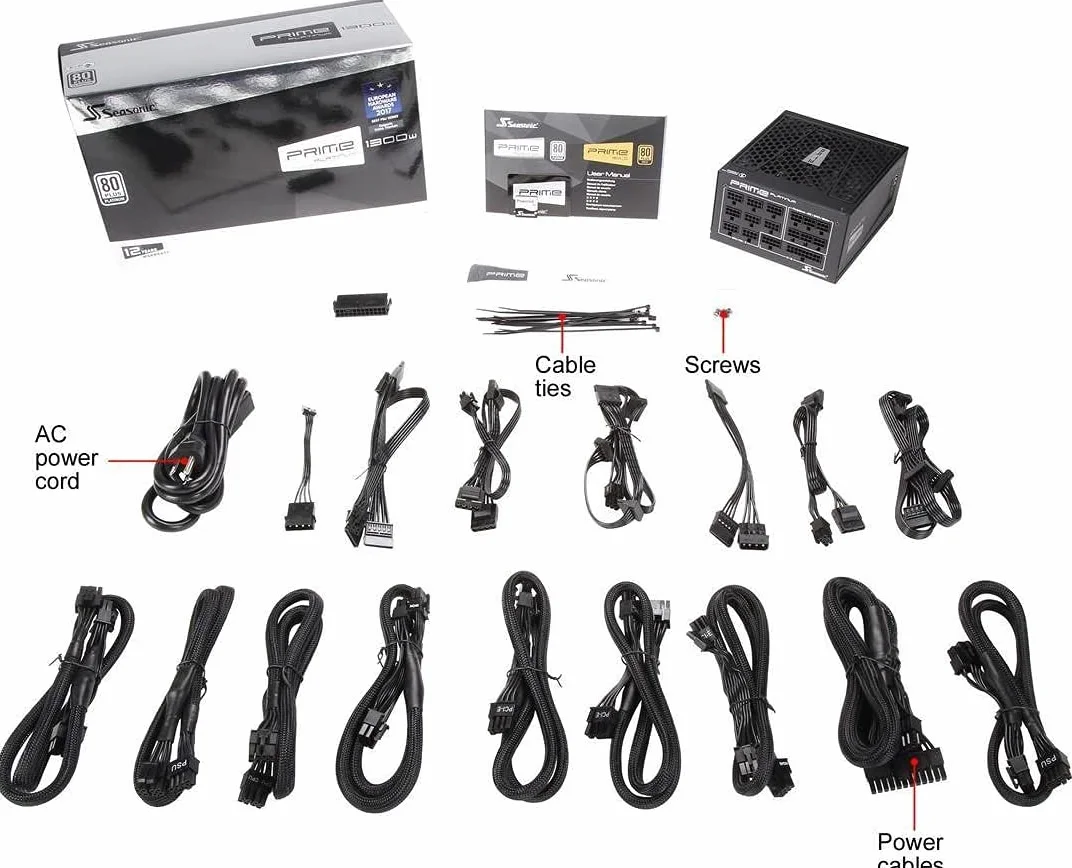 Seasonic Prime Ultra Platinum 1300W (80+Platinum, ATX 12V) Power Supply for Computer/Gaming PC's, 6x PCIe, Cable Management