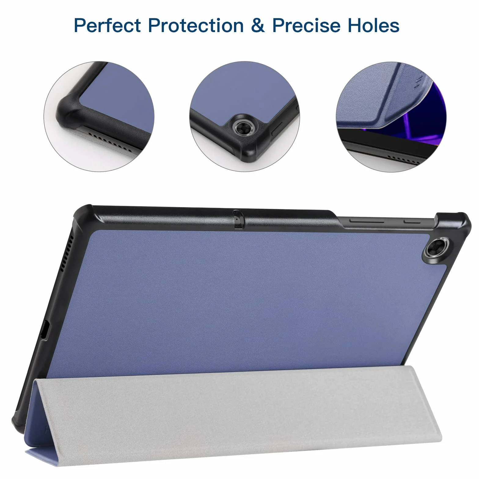Hianjoo Etui kompatybilne z Lenovo Tab M10 FHD Plus 10.3, ultra cienkie, skórzane etui ochronne z funkcją stojaka, kompatybilne z Lenovo Tab M10 FHD Plus (2nd Gen) 10.3 TB-X606F, fioletowo-szare