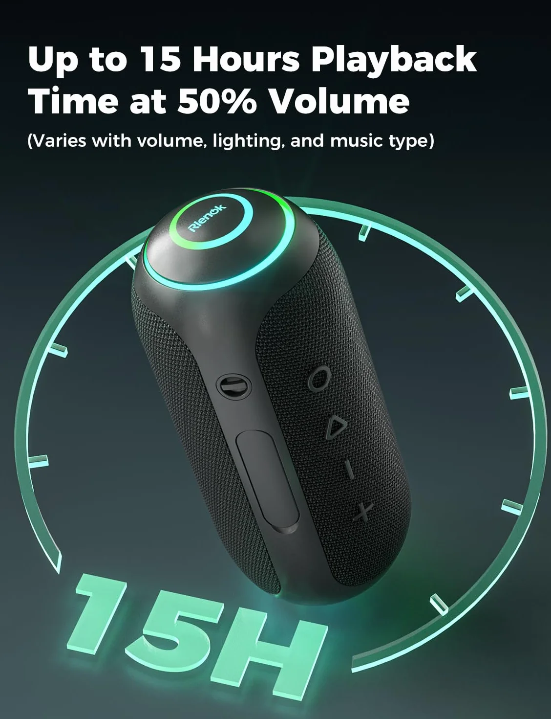 RIENOK 40 W – potężny głośnik Bluetooth, wodoodporność IPX7, bateria 5200 mAh, głośnik wysokotonowy i niskotonowy Bluetooth 5.3, przenośne bezprzewodowe parowanie stereo, obsługa karty TF i AUX