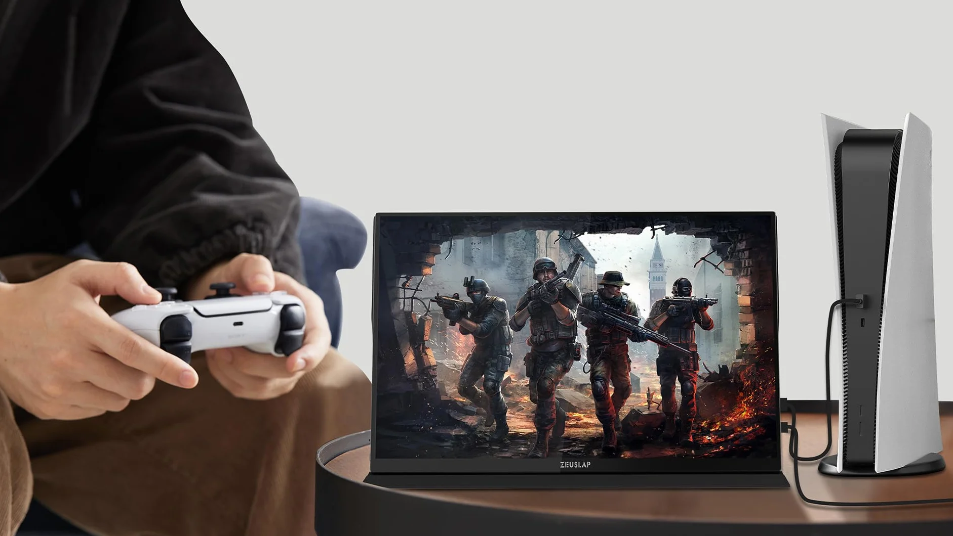 ZEUSLAP P16KT Monitor Przenośny 16" 2.5K 2560x1600 Dotykowy IPS 144Hz HDR Mocowanie VESA USB-C HDMI do Laptopa MacBooka PS4 PS5 Xbox Nintendo Switch Telefonu Pracy Gier Oglądania Filmów