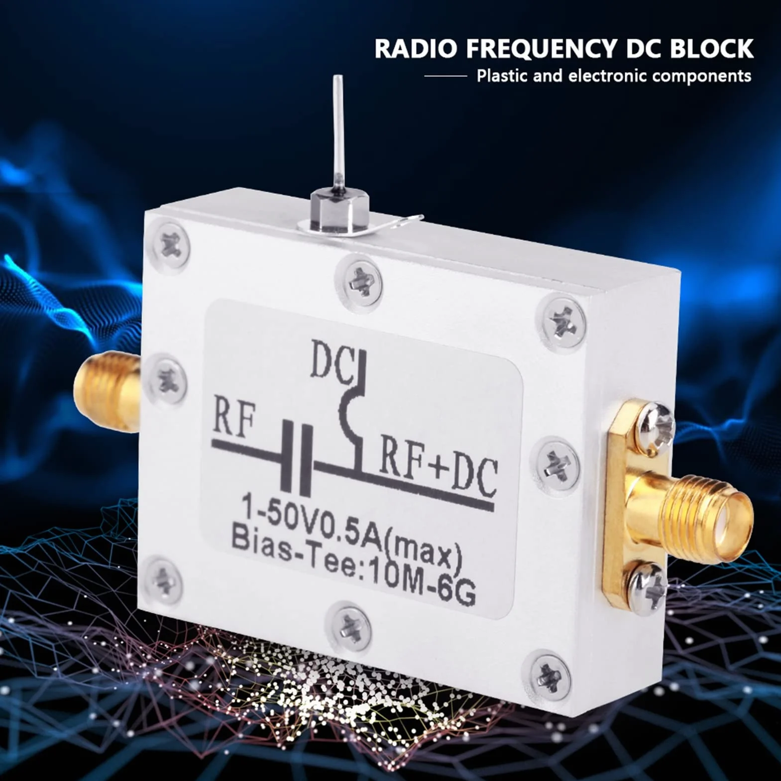 10MHz-6GHz Bias Tee Szerokopasmowa częstotliwość Radiowa Mikrofalowa Koncentryczna Polaryzacja Wysokiej Częstotliwości moduł Wzmacniacza Indukcyjnego