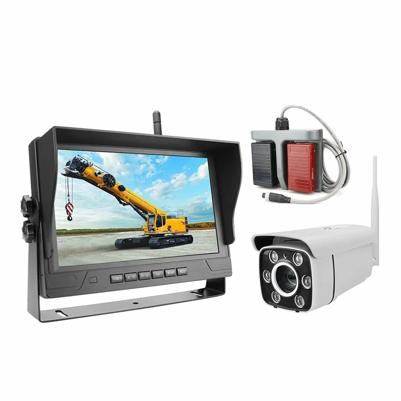 Kamera zapasowa bezprzewodowa kamera żurawiowa 23 cm monitoring DVR 30-krotny zoom wzmocnienie zoom AHD zestaw wyświetlaczy Wi-Fi zamiennik do żurawia wieżowego kamiennego przyczepy kempingowej (128 g