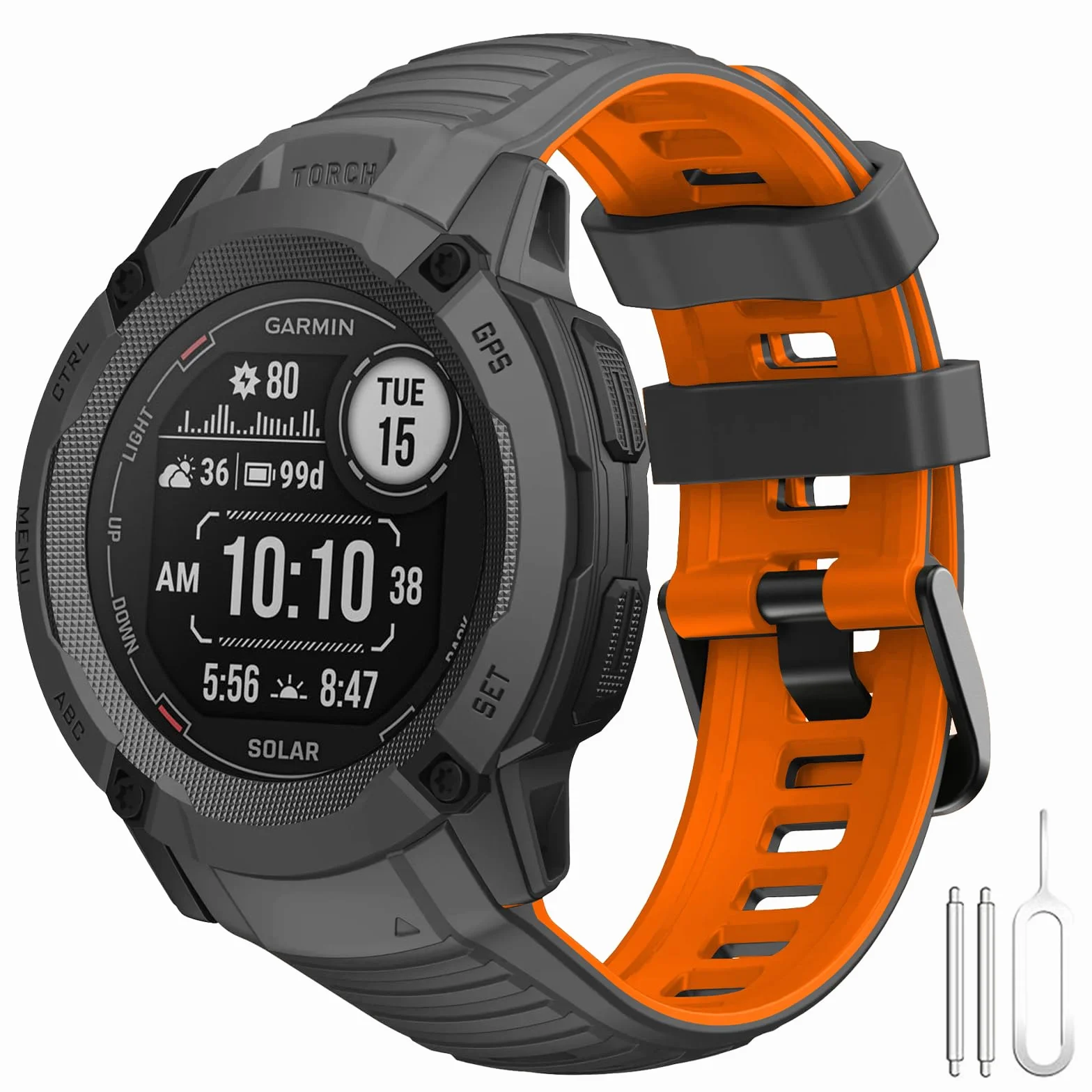 Sportowa silikonowa bransoletka kompatybilna z Garmin Instinct 2X Solar, pasek zapasowy do zegarka, kompatybilny z Garmin Instinct 2X Solar