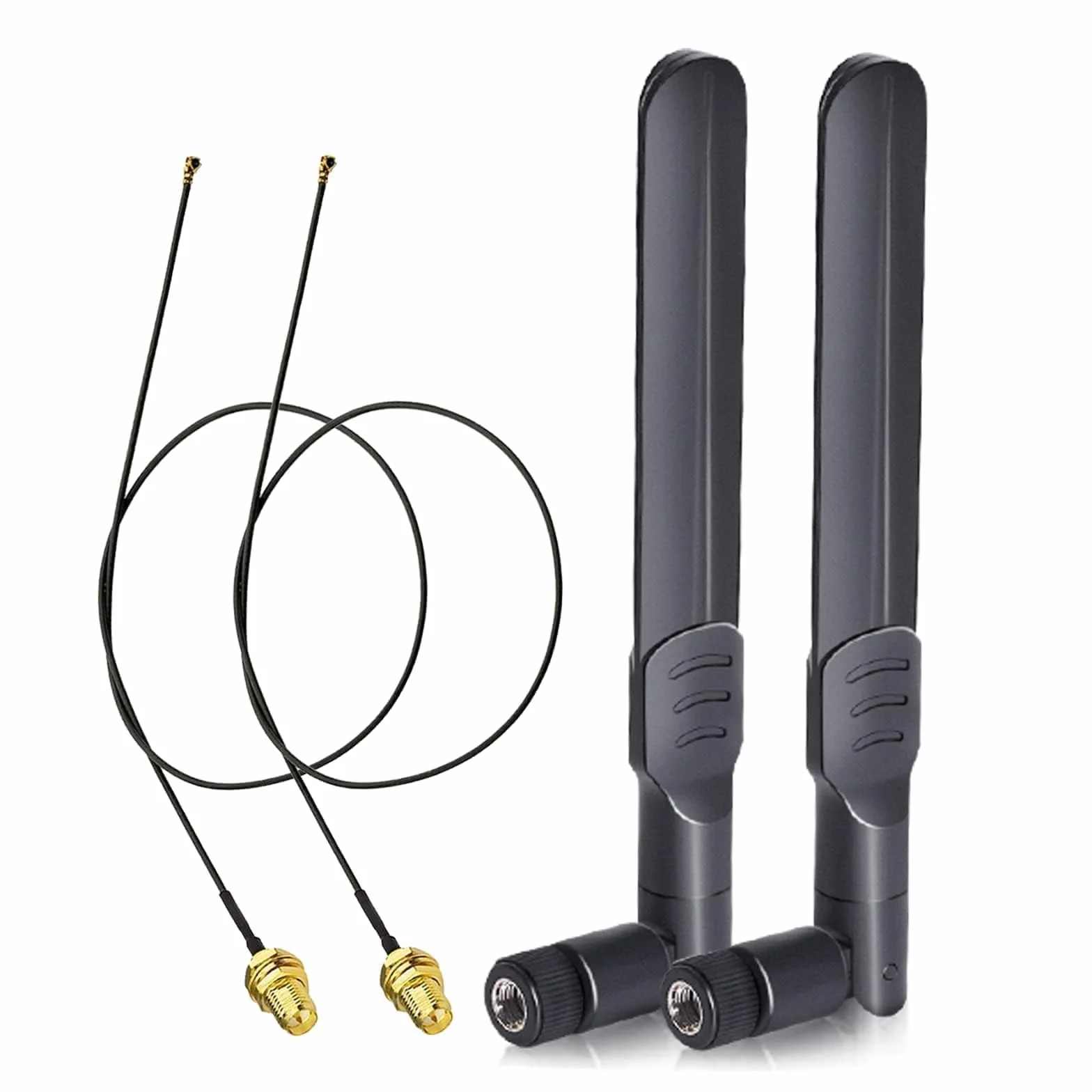 Bingfu Dwuzakresowa Wi-Fi 2,4 GHz 5,8 GHz 8dBi RP-SMA męska antena i 25 cm U.FL IPX IPEX MHF4 do RP-SMA żeńska przedłużacz 2-pak do M.2 NGFF Intel bezprzewodowa karta sieciowa Wi-Fi adapter laptopa