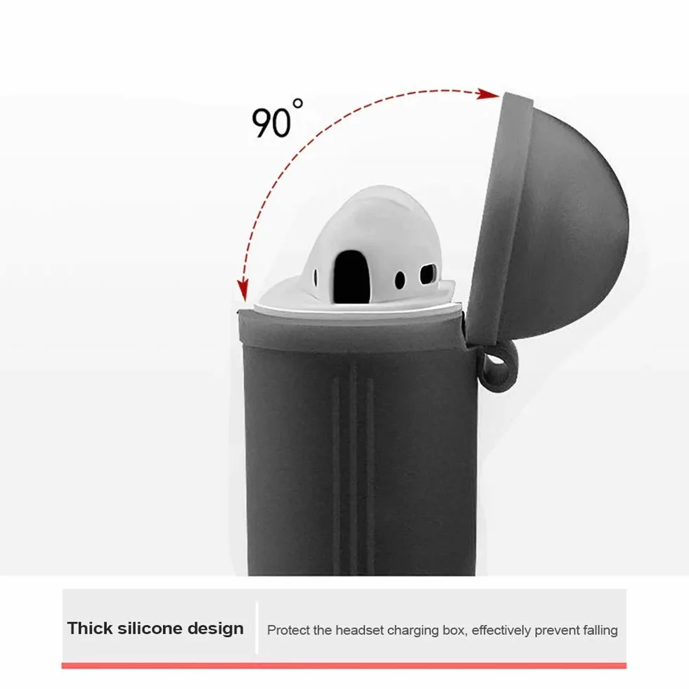 1 x silikonowe etui na bezprzewodowe słuchawki Bluetooth z TPU do AirPods, pokrowiec ochronny, akcesoria do Apple Airpods (zielone)