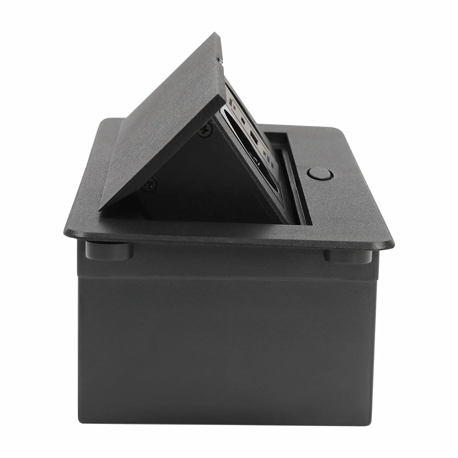 Wysuwana listwa zasilająca, gniazdo wtykowe do zabudowy z USB + typ C Pop Up, gniazdko biurkowe, gniazdko na biurko z 2 gniazdami UE do blatu roboczego, biura (czarna)