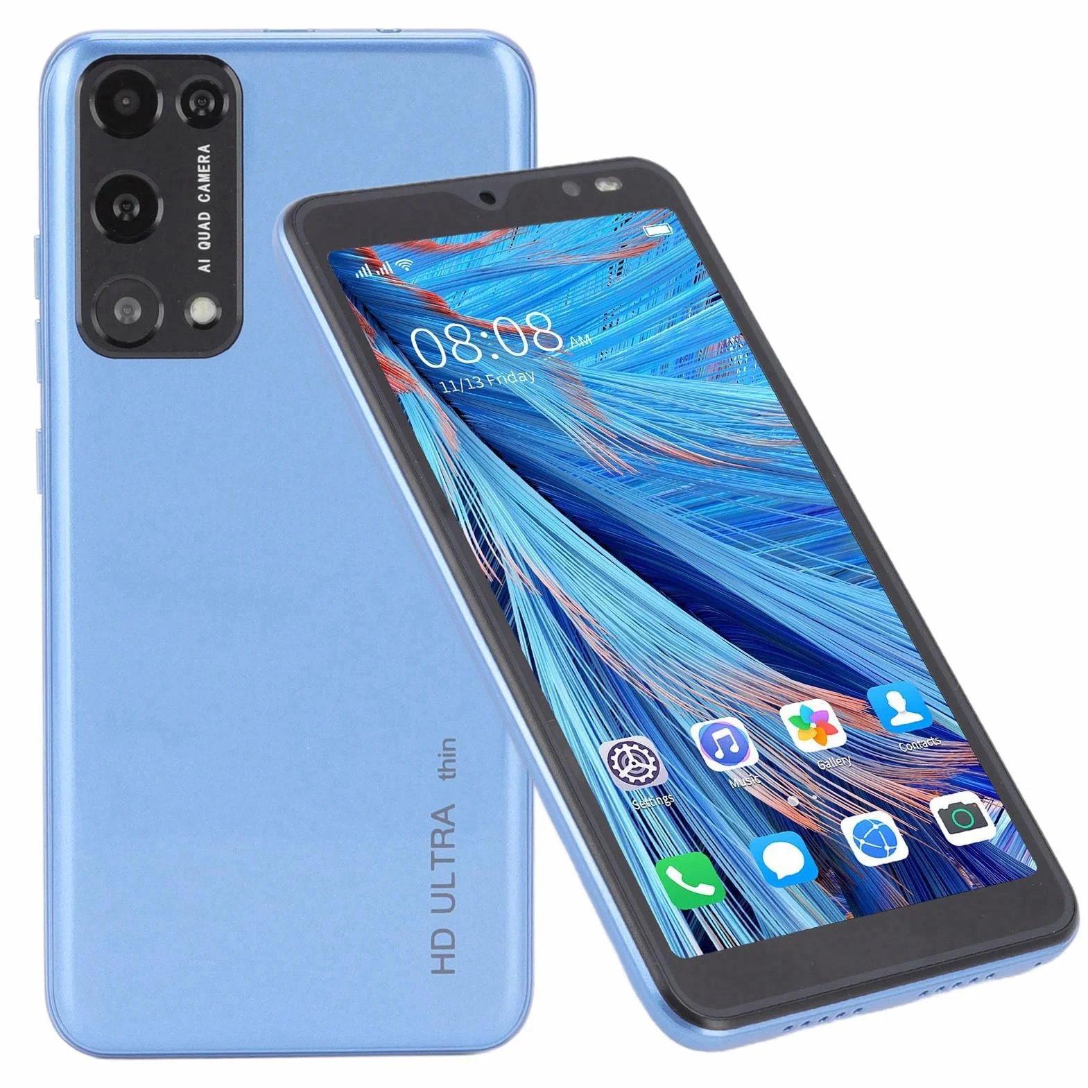 Telefon Komórkowy Rino8 Pro 3G, Smartfon Dual SIM Z Podwójnym Trybem Gotowości, Telefon Komórkowy Z Pełnym Ekranem 5,45 Cala HD Plus, 2 GB/32 GB, Tylny Aparat Przedni 5 MP I 2 MP(Niebieski)