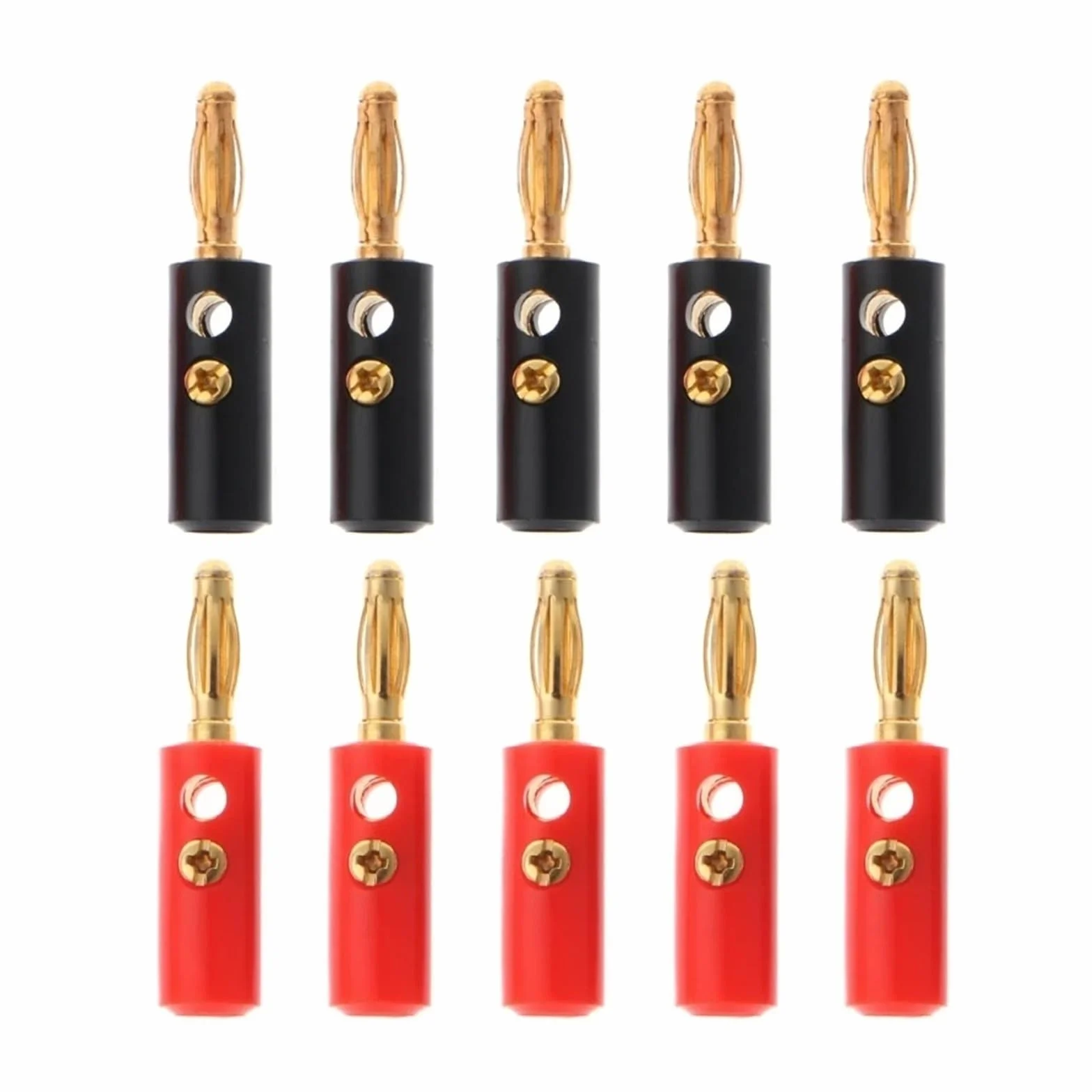 10 szt. 4 mm pozłacana śruba głośnikowa wtyczka bananowa złącze kabel audio