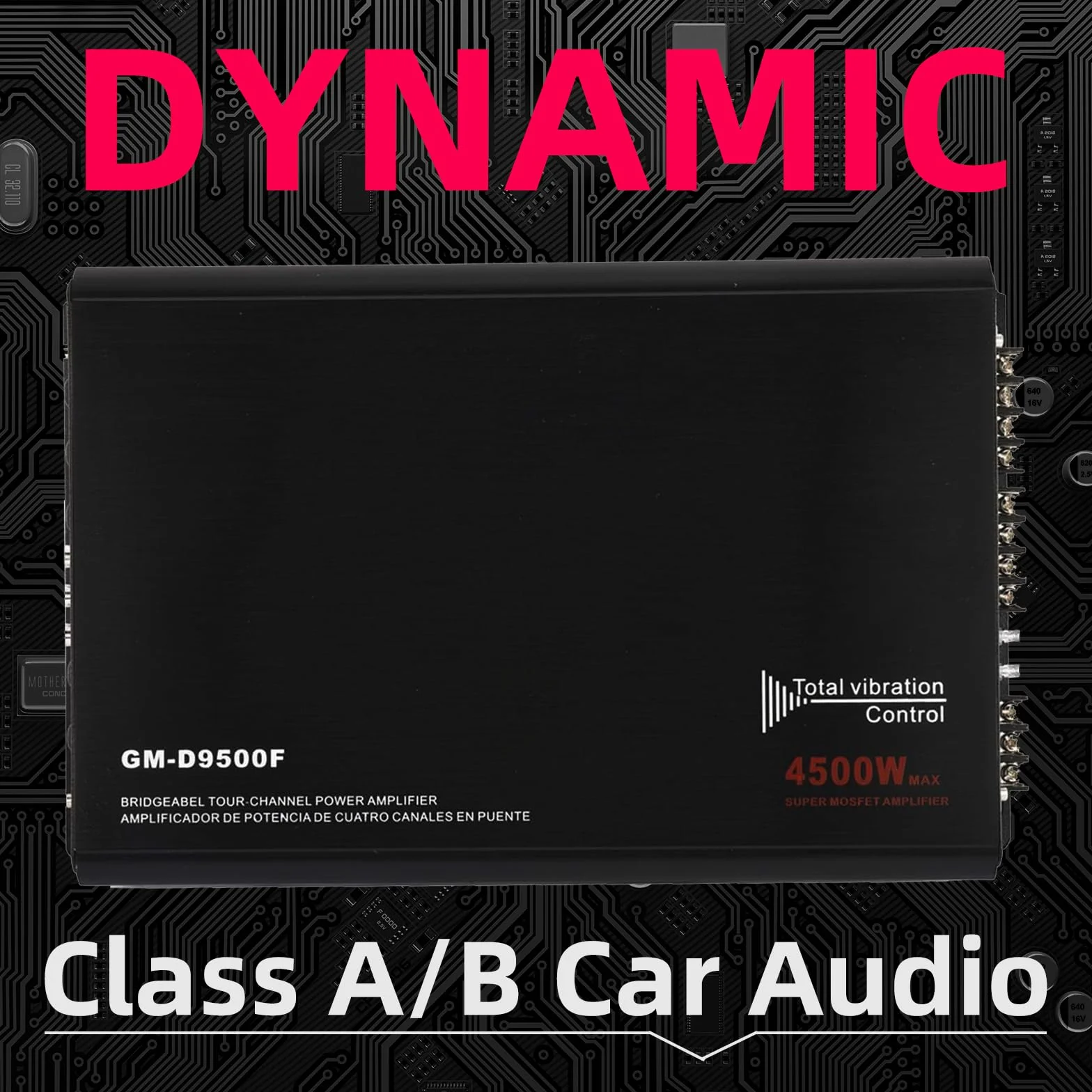 YaeCCC 4-kanałowy wzmacniacz mocy 4500 W, klasa A/B, samochodowy wzmacniacz audio stereo