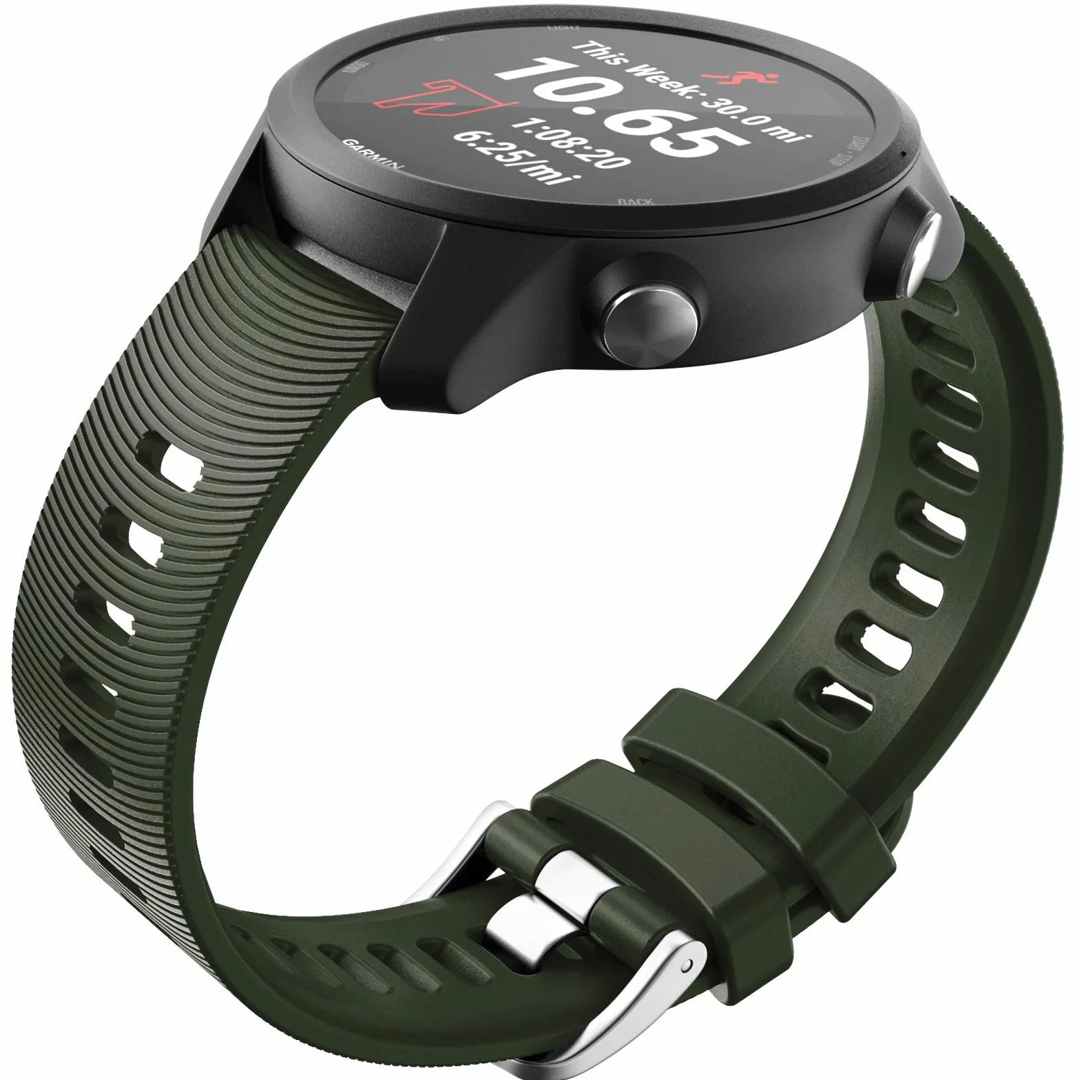 NotoCity Pasek wymienny do Garmin Forerunner 645 / 245, pasek 20 mm, zapasowy pasek, miękki silikon, do Vivoactive 3 Music Vívomove HR Forerunner 645 / 245 Music (wojskowa zieleń)
